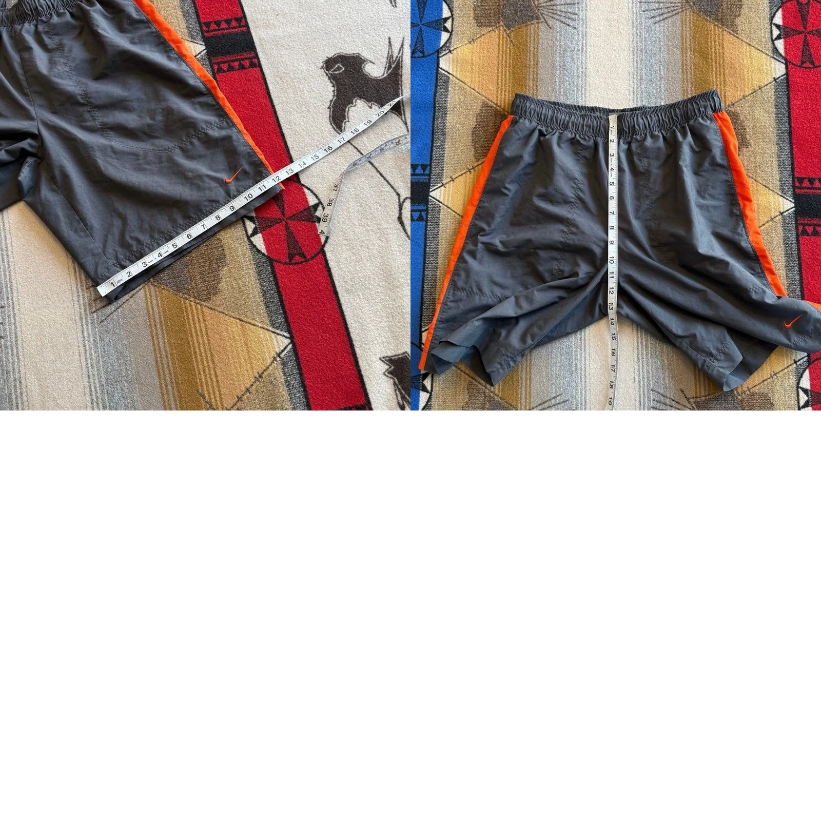 Nike VINTAGE Nike Board Shorts Swim Trunks Size Medium Gray Orange Liner Mens Y2K Size US 31 - 9 Thumbnail