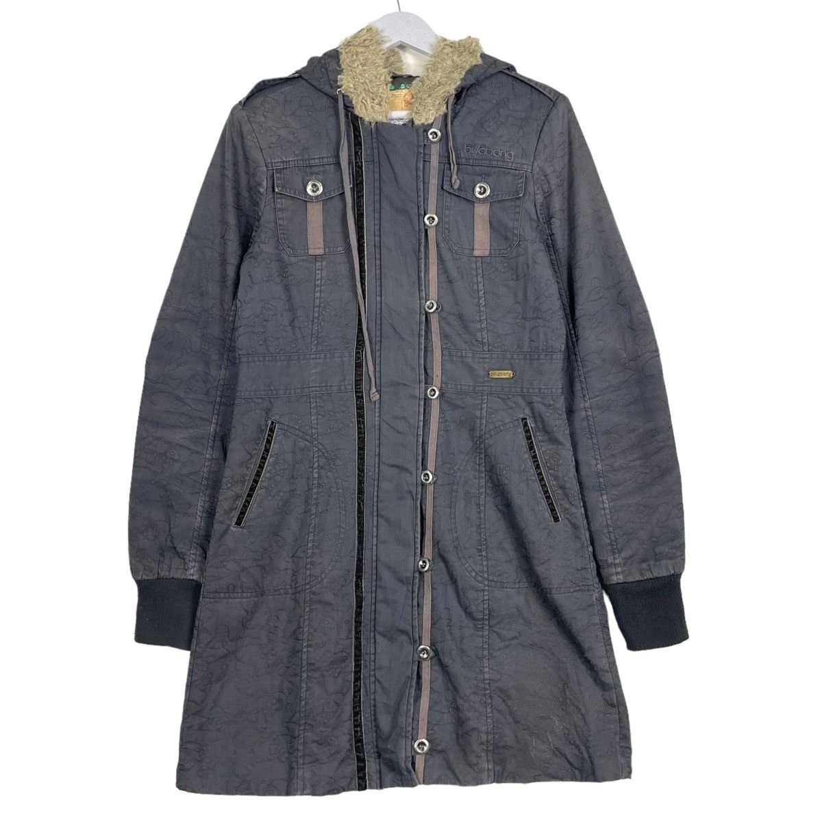 Billabong 💥BILLABONG DENIM WINTER FUR HOODIE JACKET Size M / US 6-8 / IT 42-44 - 1 Thumbnail