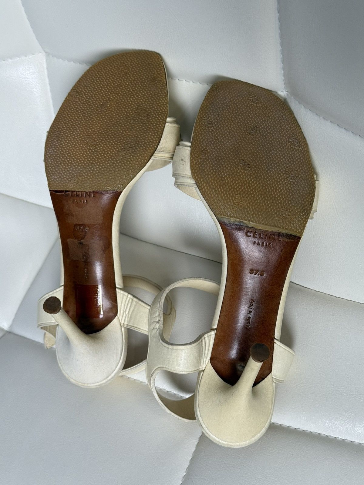 Celine Celine Leather Chain Sandals Stiletto Heels Ankle Strap Size US 7.5 / IT 37.5 - 23 Thumbnail