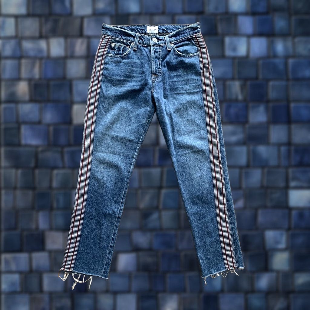 Hudson Hudson Jeans Straight Women 24 Denim Blue Mid Rise Relaxed Straight 5-Pocket Button Fly Crop Size 42" / US 20 - 1 Thumbnail