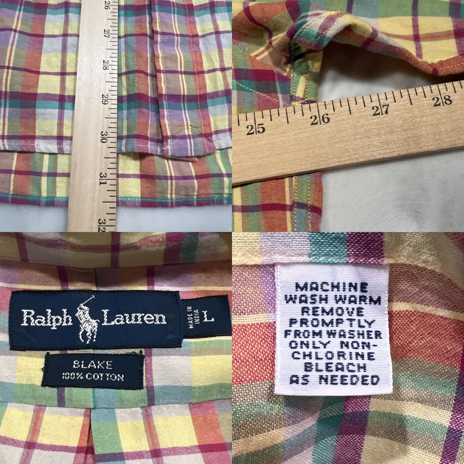 Ralph Lauren Ralph Lauren Shirt Men L Blake Plaid Short Sleeve Button-Down Colorful Cotton Size US L / EU 52-54 / 3 - 9 Thumbnail