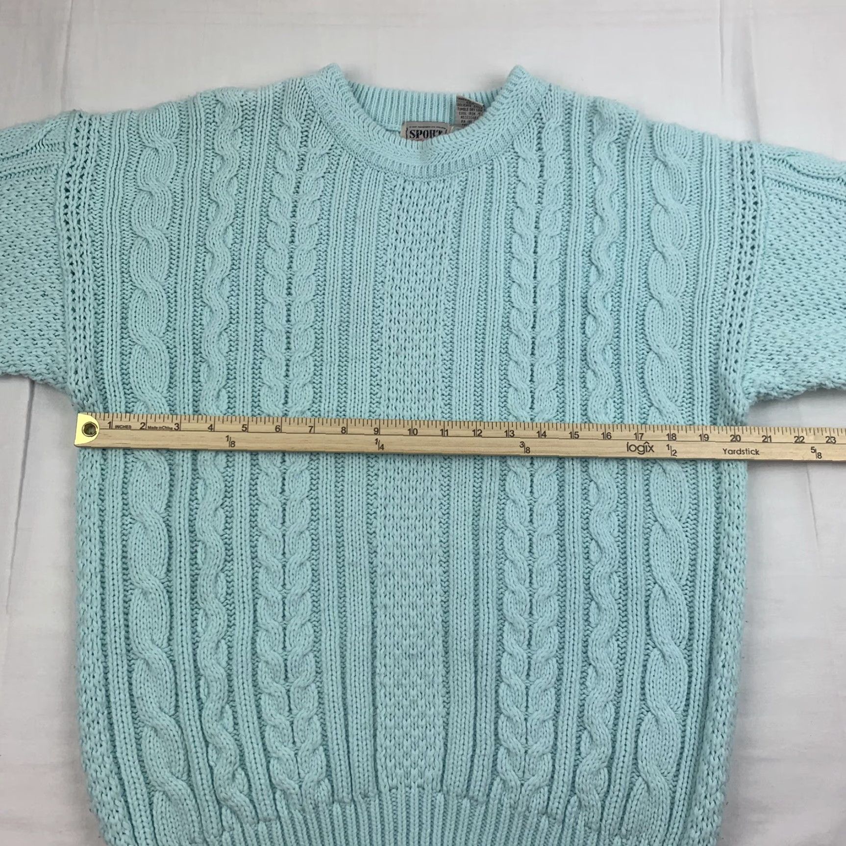 Vintage Vintage Carriage Court Sport Sweater Womens Medium Light Blue Knitted Pullover Size M / US 6-8 / IT 42-44 - 6 Thumbnail