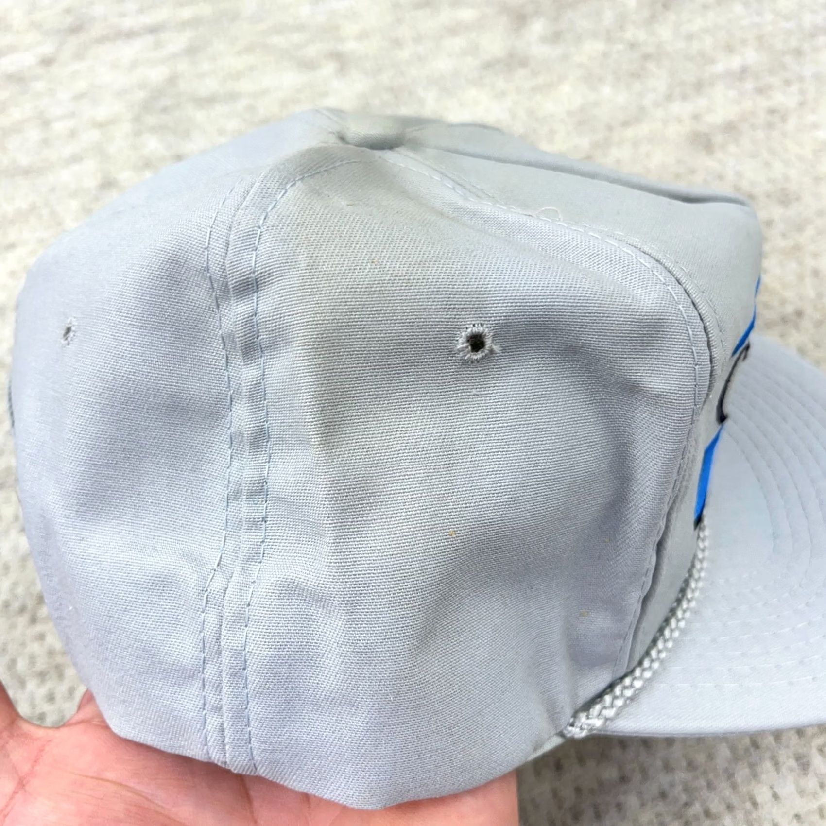 Roper VINTAGE Carolac Trucker Hat Cap Snapback Rope Made In USA Gray 80s 90s Farm Dairy E24 Mens Size ONE SIZE - 4 Thumbnail