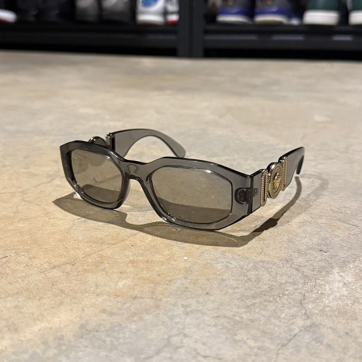 Versace Versace Medusa Logo Biggie Translucent Sunglasses Grey Size ONE SIZE - 1 Thumbnail
