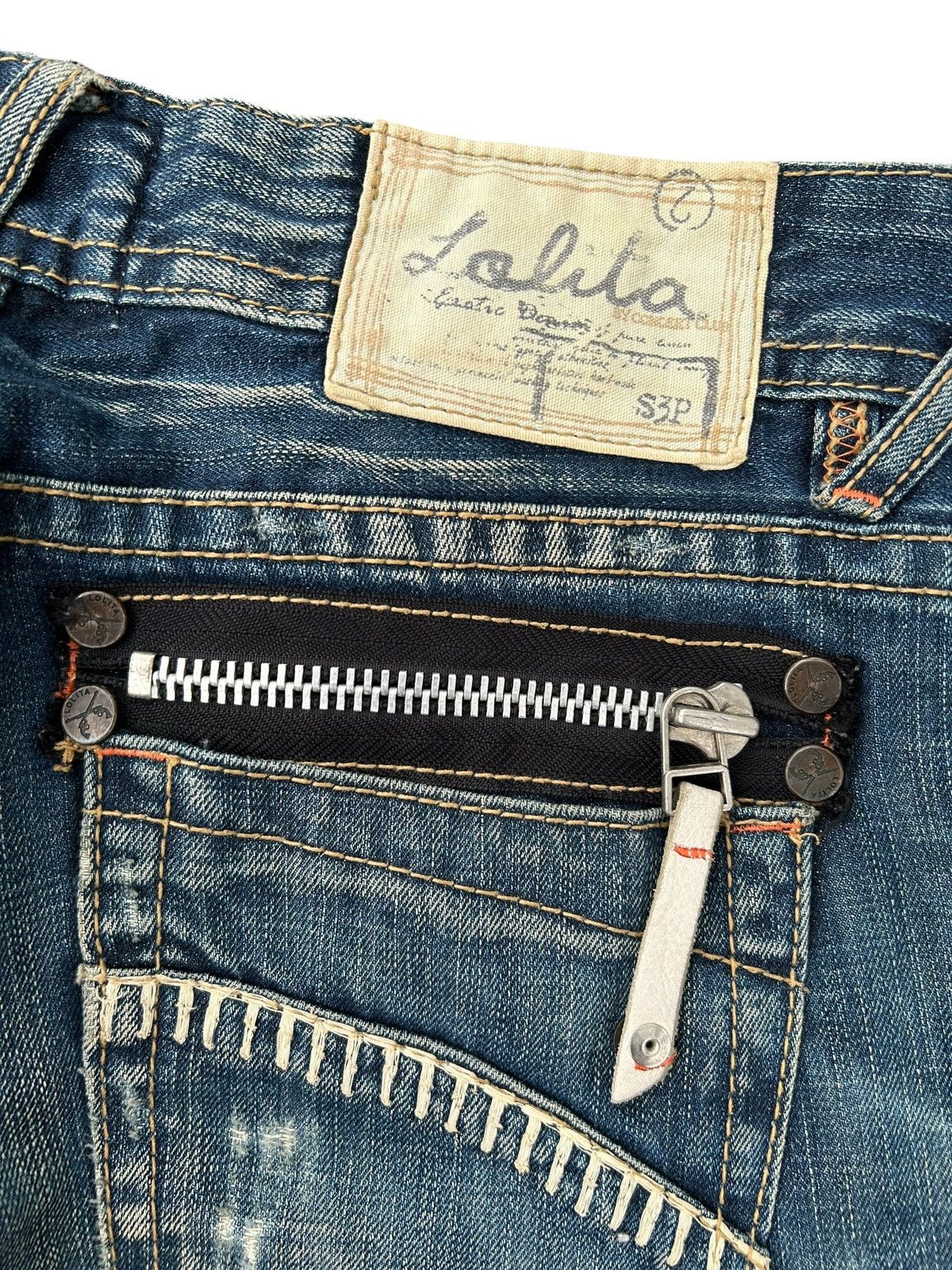 Kapital Flare Yoshitomo Nara Lolita Vintage Distressed Denim Jeans Size US 33 - 2 Thumbnail