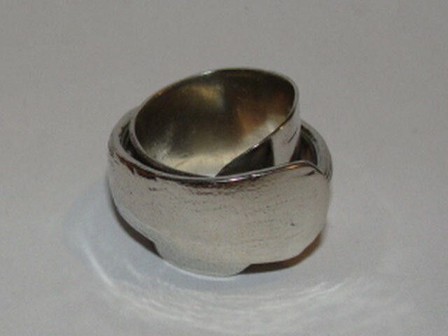 Designer Sterling Silver Plated Brass Butter Knife Ring Alberto Juan Size ONE SIZE - 2 Thumbnail
