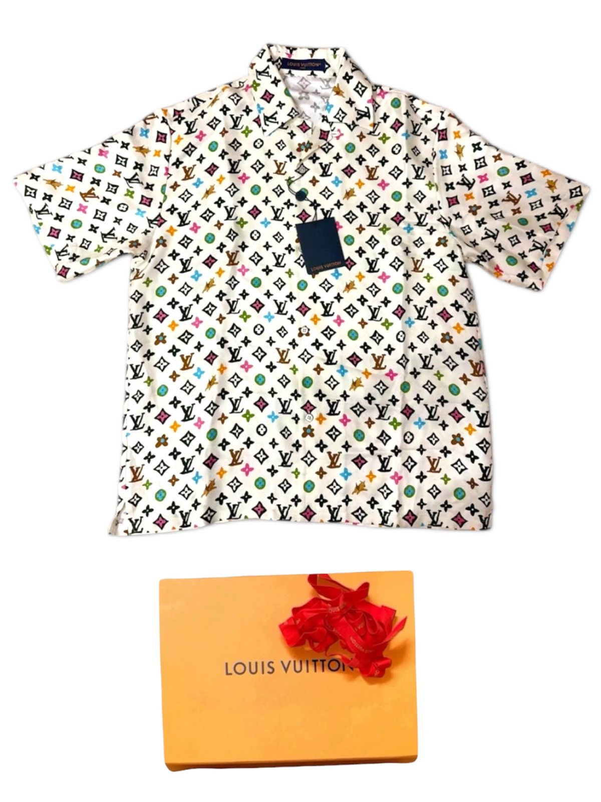 Louis Vuitton × Tyler The Creator Louis Vuitton Tyler 5L Monogram Short Sleev Silk Dress Shirt Size US XXL / EU 58 / 5 - 1 Thumbnail