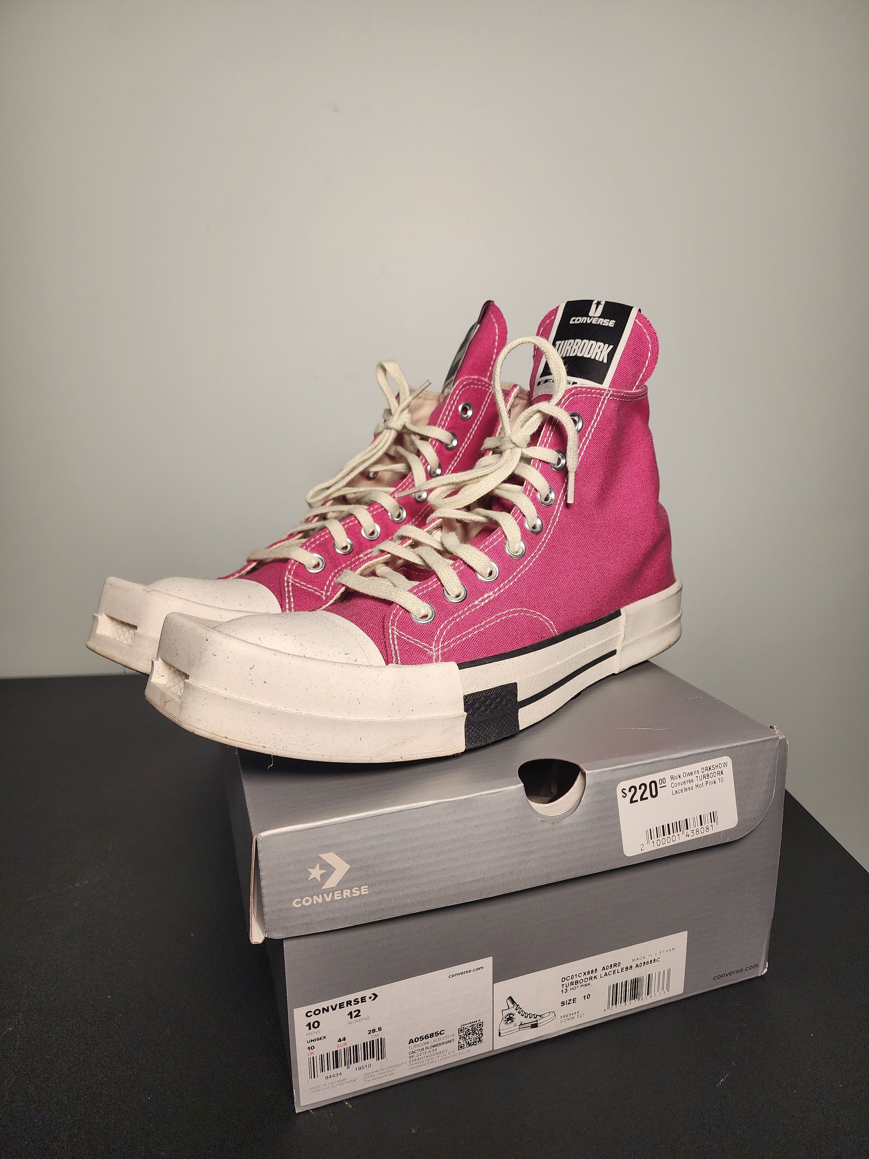 Rick Owens Rick Owens Drkshdw Converse Hot Pink High Top Sneakers