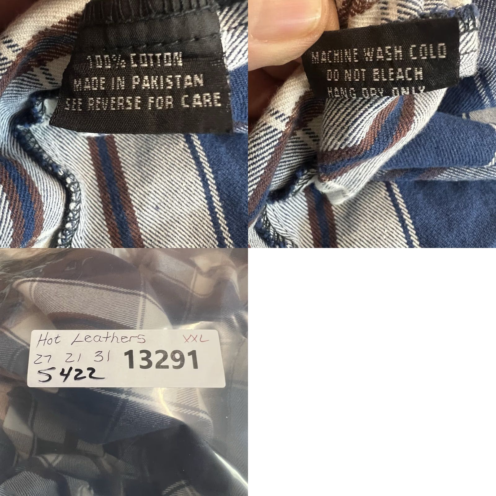 Vintage Hot Leathers Plaid Flannel Button-Up Shirt 2XL Blue Casual Workwear Mens Size US XXL / EU 58 / 5 - 8 Thumbnail