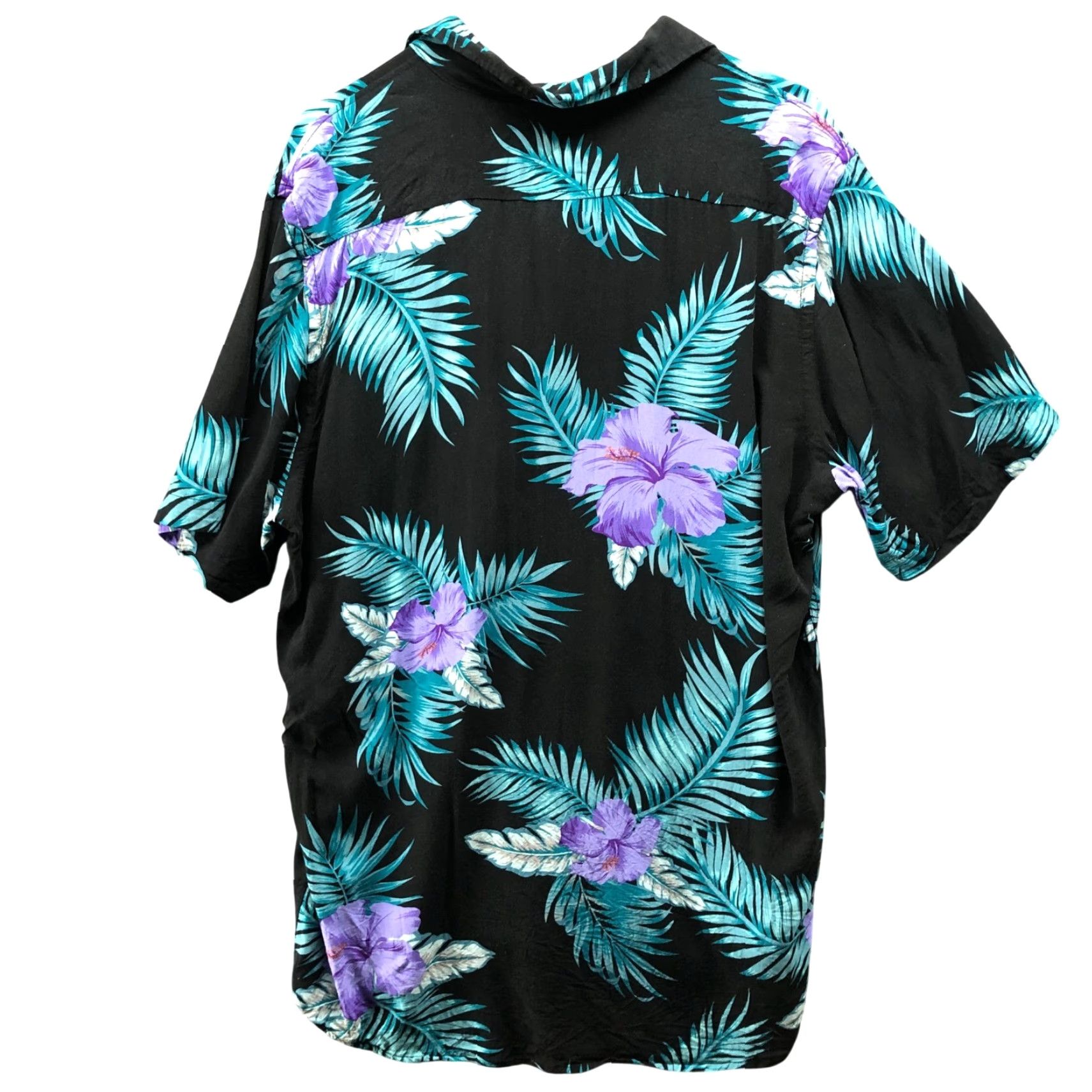 Primark Primark Hawaiian Shirt Mens 2XL Slim Fit Short Sleeve Button Up Black Green Palm Shirt Size US XXL / EU 58 / 5 - 2 Thumbnail
