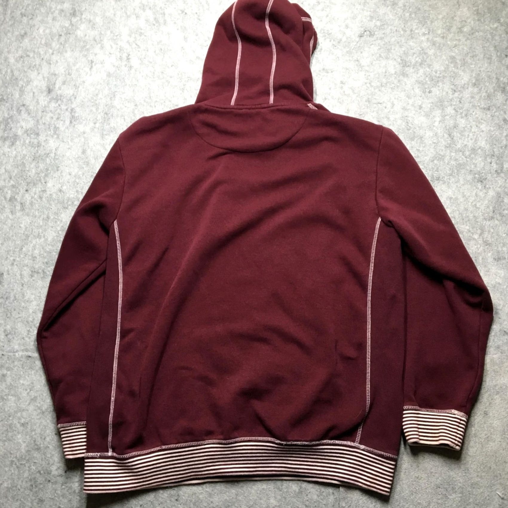 Logo 7 Jiberish Hoodie Mens XL Red Pullover Fleece Sweatshirt Striped Hem J Chest Logo Size US XL / EU 56 / 4 - 7 Thumbnail