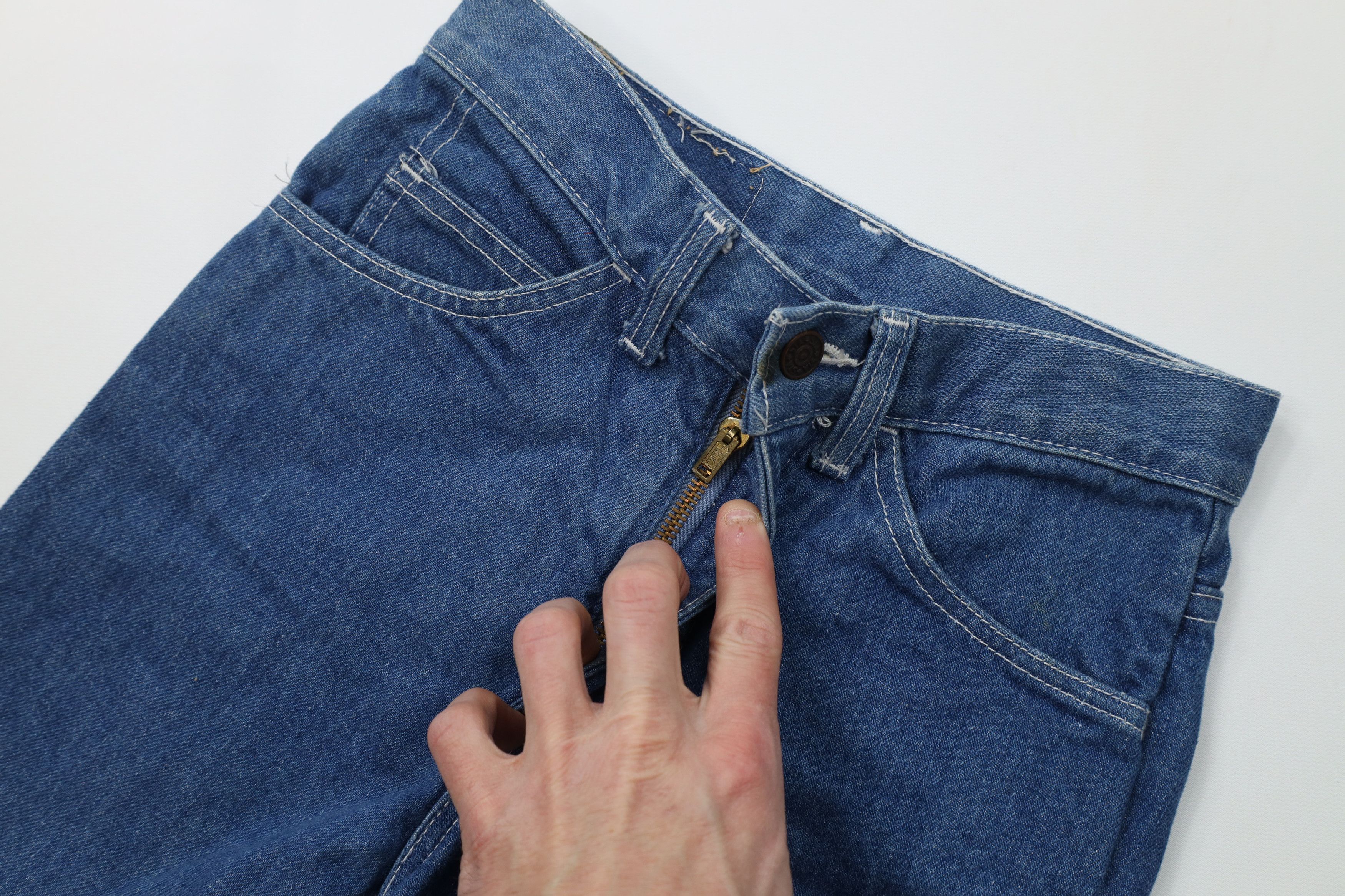 Vintage Vintage 70s Streetwear Flared Wide Leg Denim Jeans Blue Size 26" / US 2 / IT 38 - 9 Thumbnail