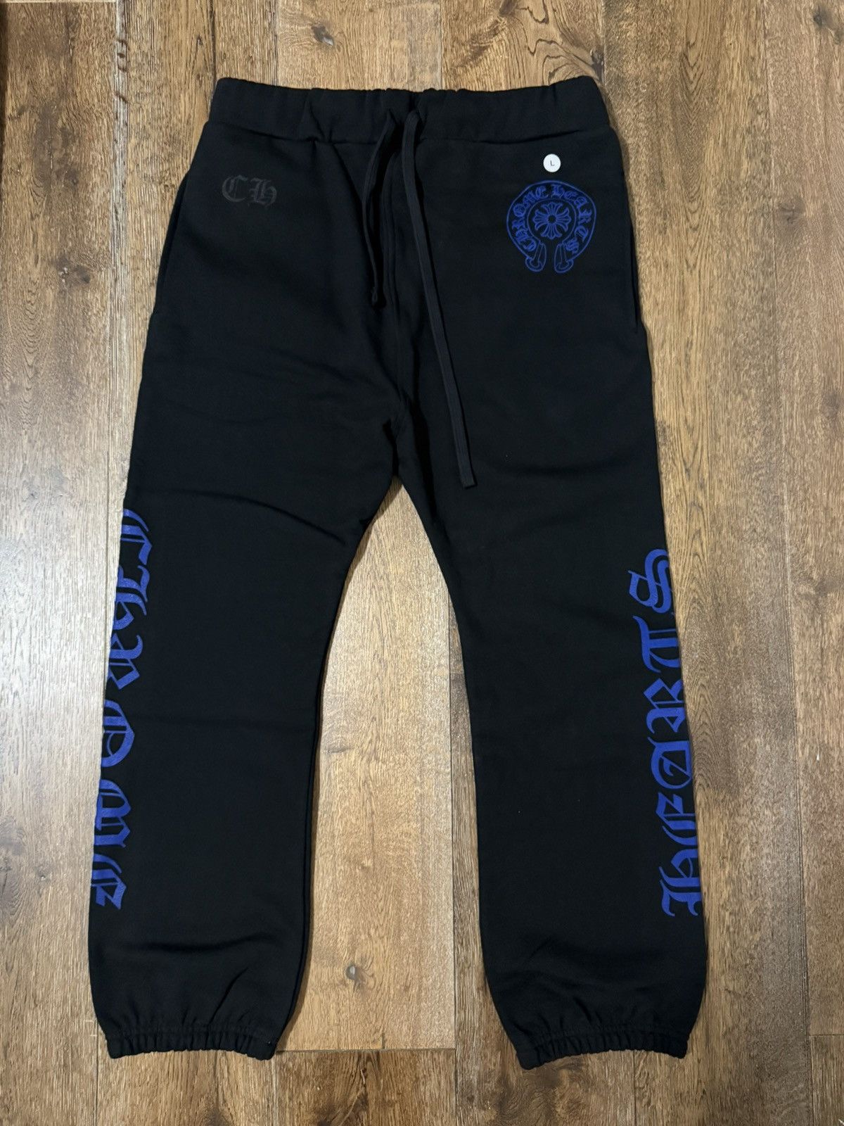 Chrome Hearts NEW Chrome hearts black/blue horseshoe sweatpants Size US 34 / EU 50 - 1 Thumbnail