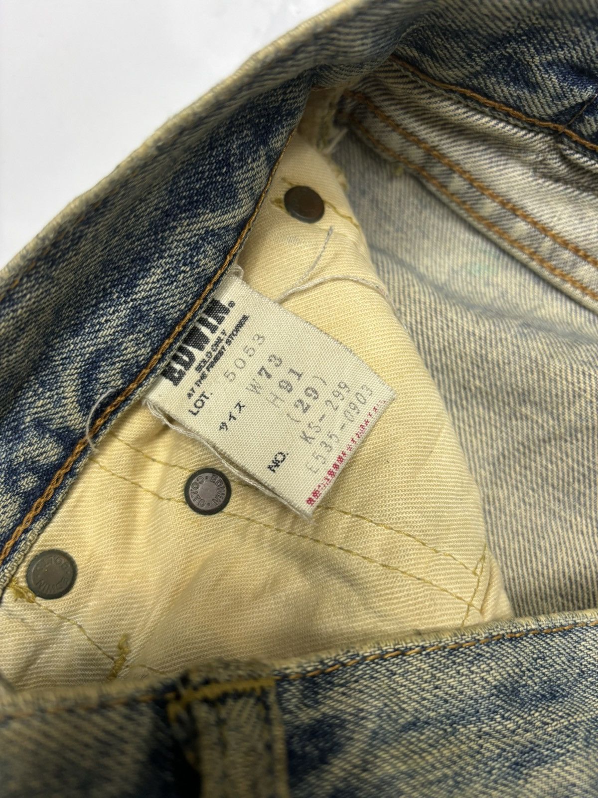 Edwin EDWIN 505xx SELVEDGE DISTRESSED DENIM JEANS Size US 30 / EU 46 - 9 Thumbnail