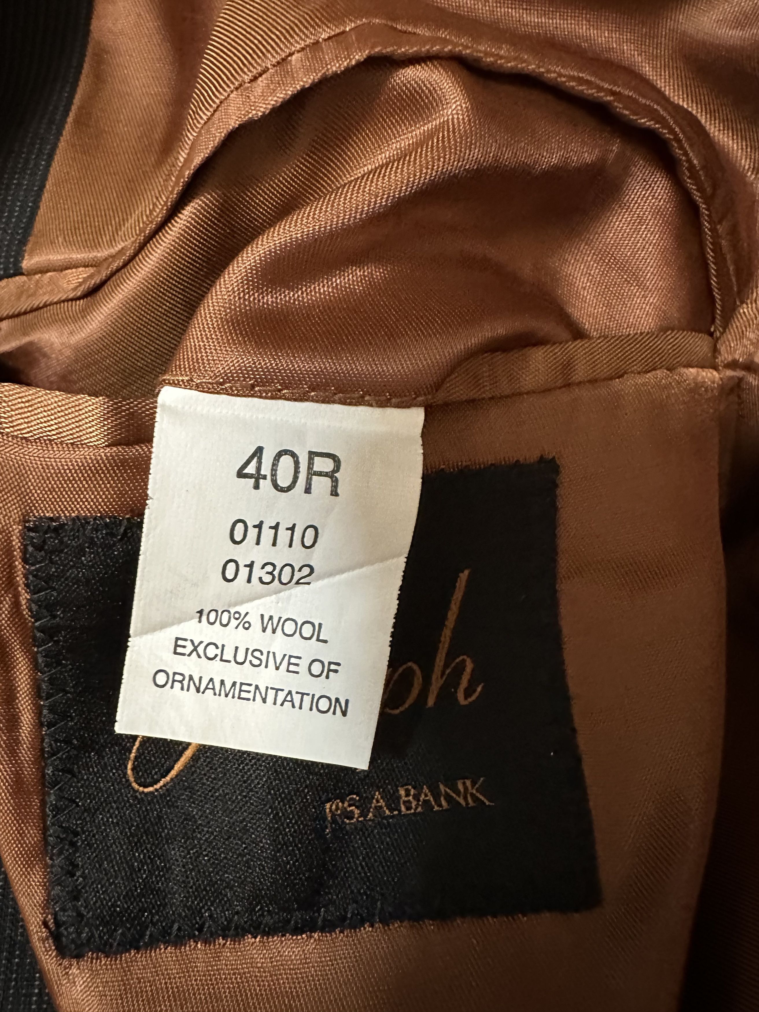 Jos. A. Bank JoS. A. Bank 100% Wool Slim 2 Piece Suit Size 40R - 4 Thumbnail