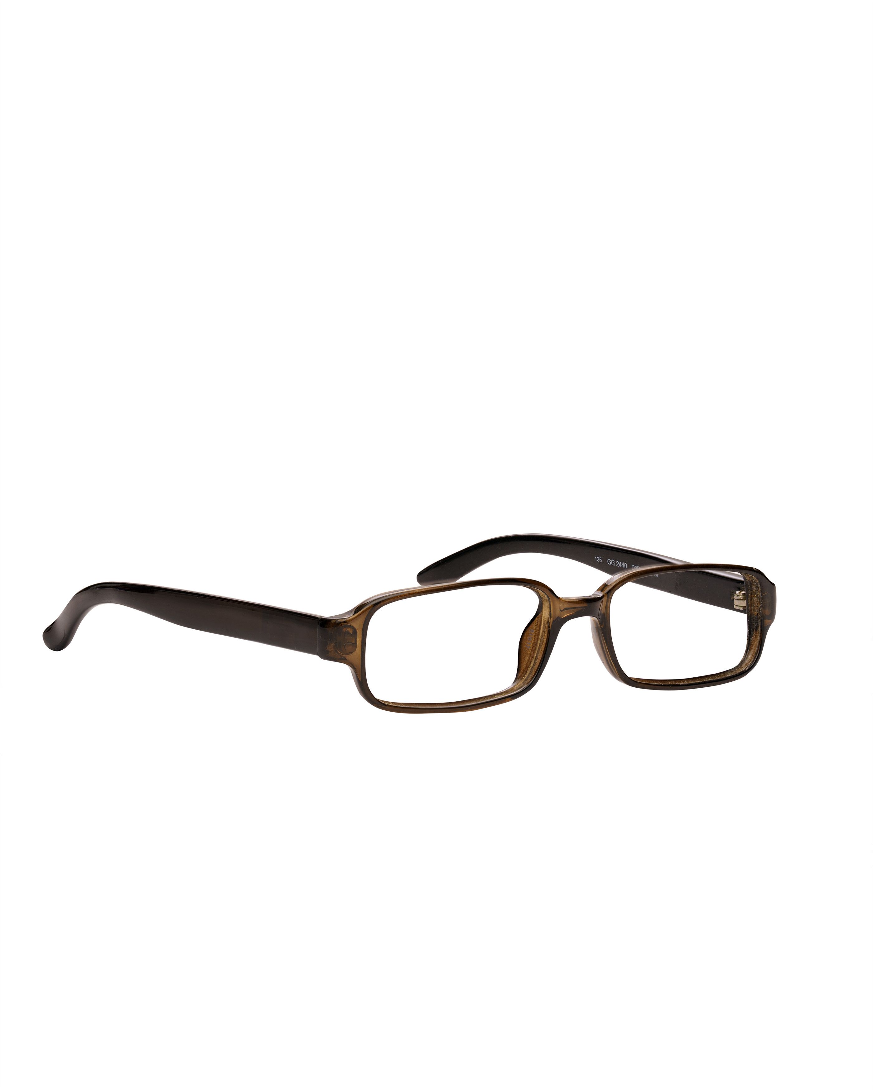 Gucci Gucci '00s Transparent Brown Rectangular Glasses Size ONE SIZE - 1 Thumbnail