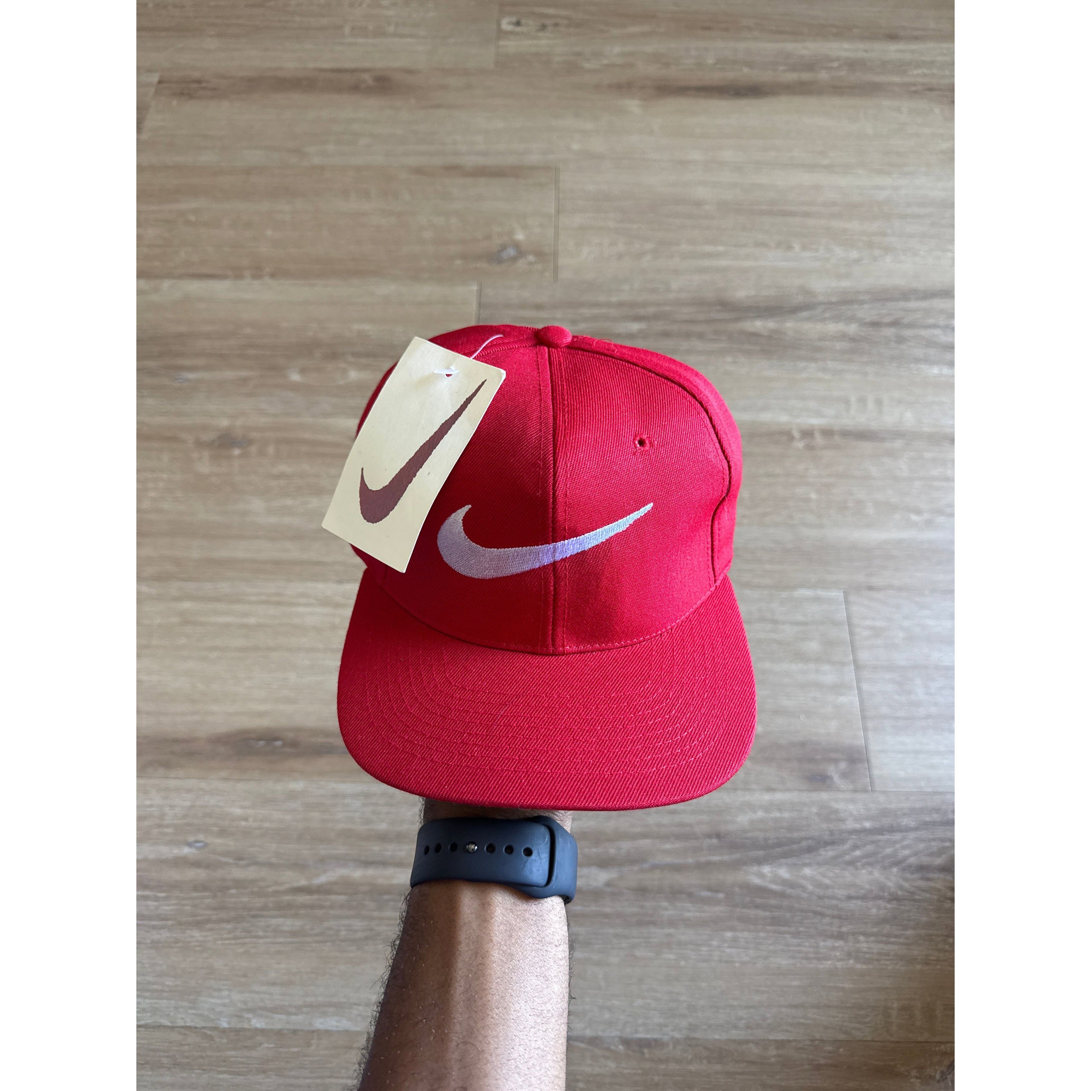 Other Vintage 90s Nike Logo Red Elastic Fitted Hat Size ONE SIZE - 1 Thumbnail