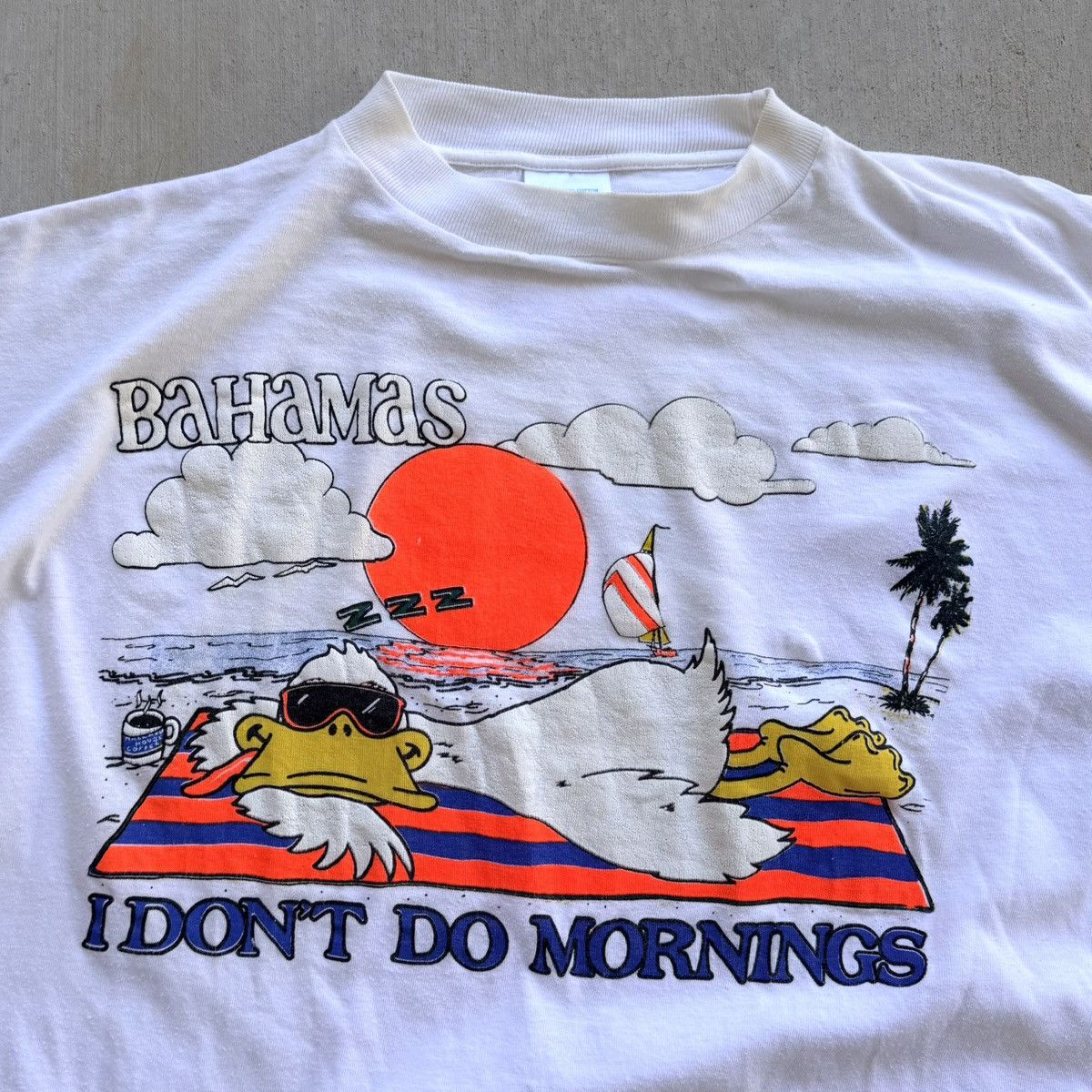 Vintage Vintage Funny Duck T Shirt Bahamas Single Stitch 90s Size US XXL / EU 58 / 5 - 2 Thumbnail