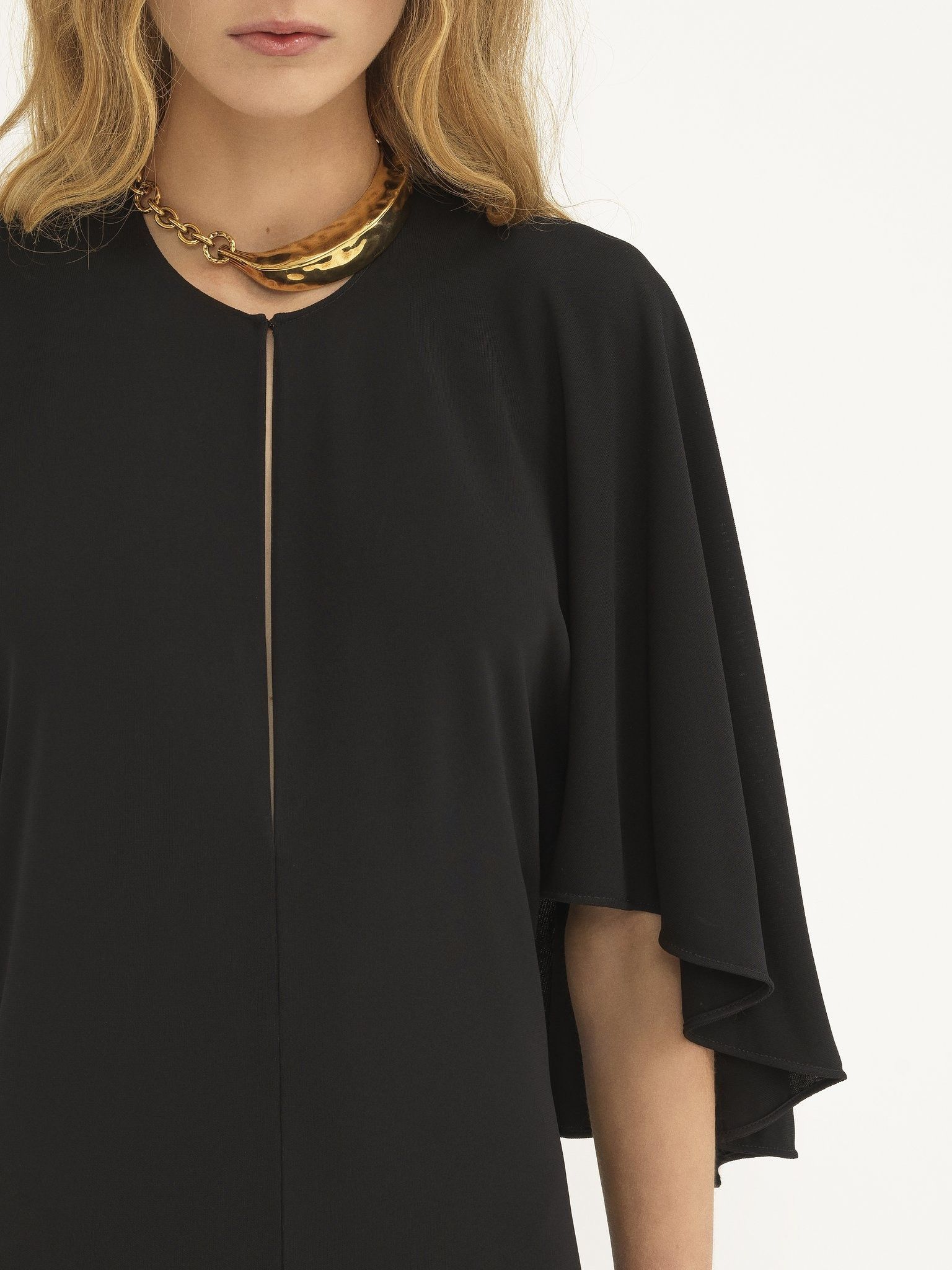 Chloe o1loc1c11025 Long Cape Dress in Black Size L / US 10 / IT 46 - 5 Thumbnail