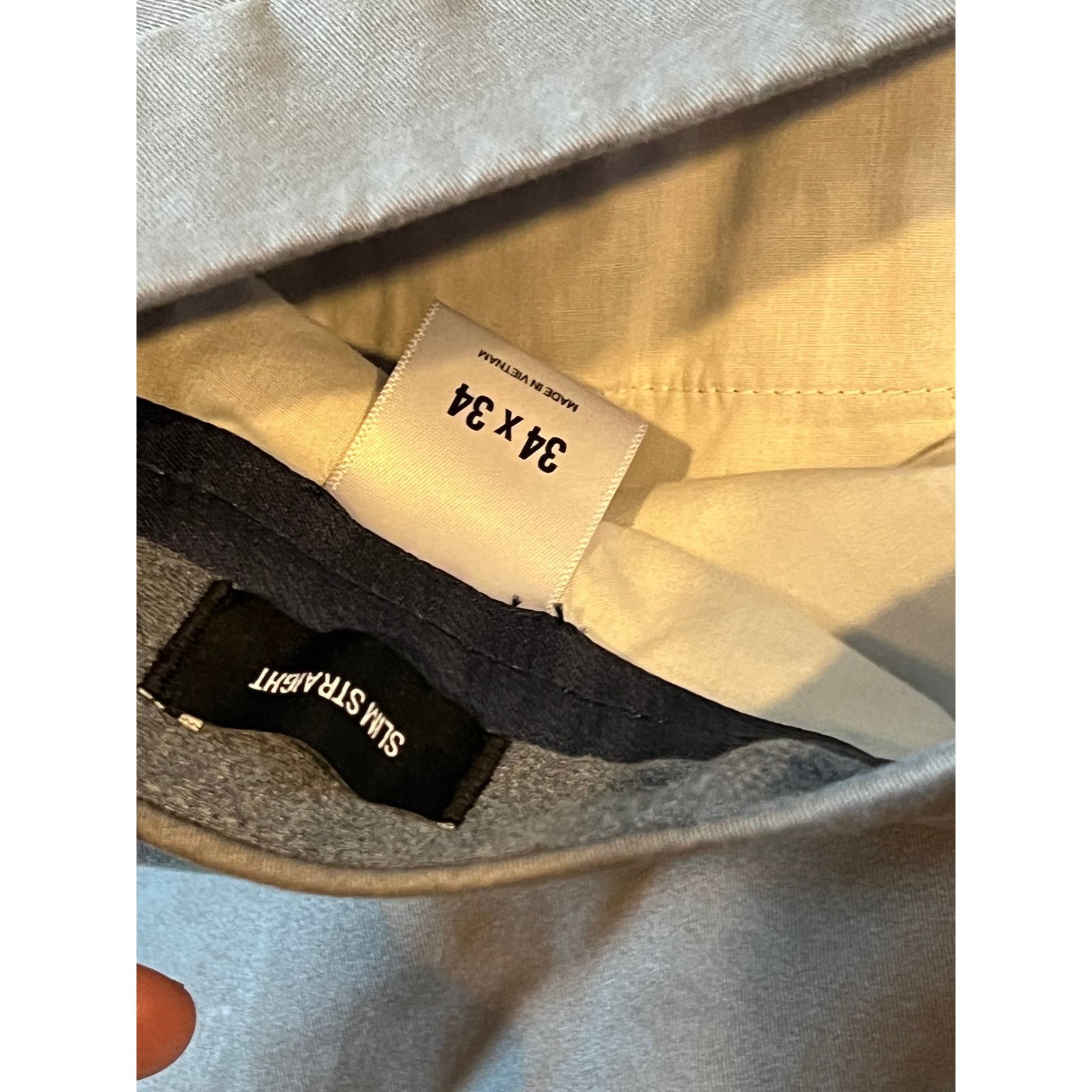 Express Express Straight Leg Gray Chinos Mens 34x34 Size US 34 / EU 50 - 3 Thumbnail