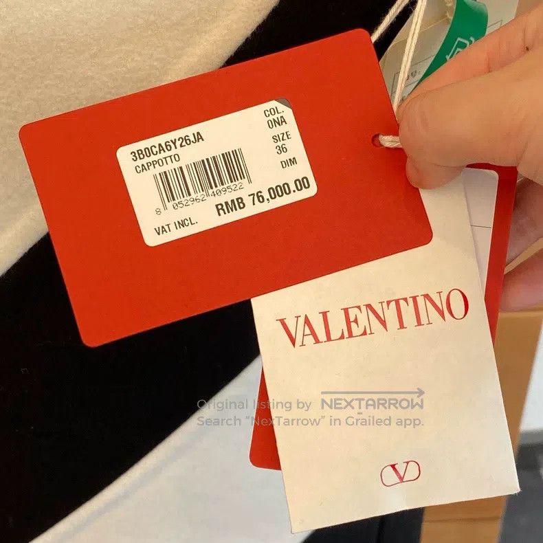 Valentino Valentino Black and white twill striped woolen coat Size M / US 6-8 / IT 42-44 - 5 Thumbnail