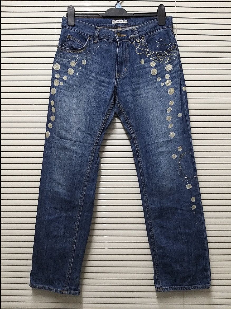 Issey Miyake ICONIC🔥ISSEY MIYAKE TSUMORI CHISATO PRINTED JEANS Size US 31 - 1 Thumbnail