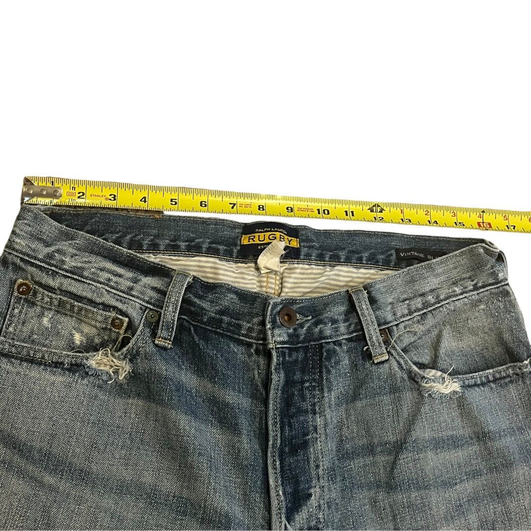 Rugby Ralph Lauren VINTAGE Rugby Ralph Lauren Distressed Denim Jeans 33x32 Size US 33 - 5 Thumbnail