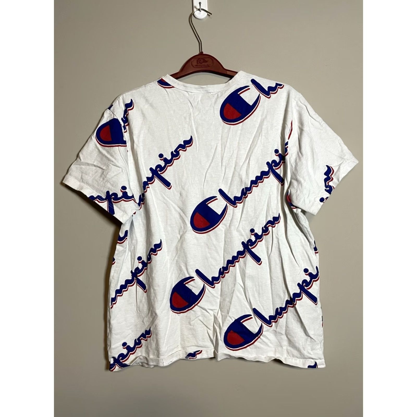 Champion VINTAGE Champion T Shirt Logo 90s AOP White XL Heavyweight Crew Neck Unisex Adults 2000-2009 OG Rare Retro Single Stitch Graphics Size US XL / EU 56 / 4 - 4 Thumbnail