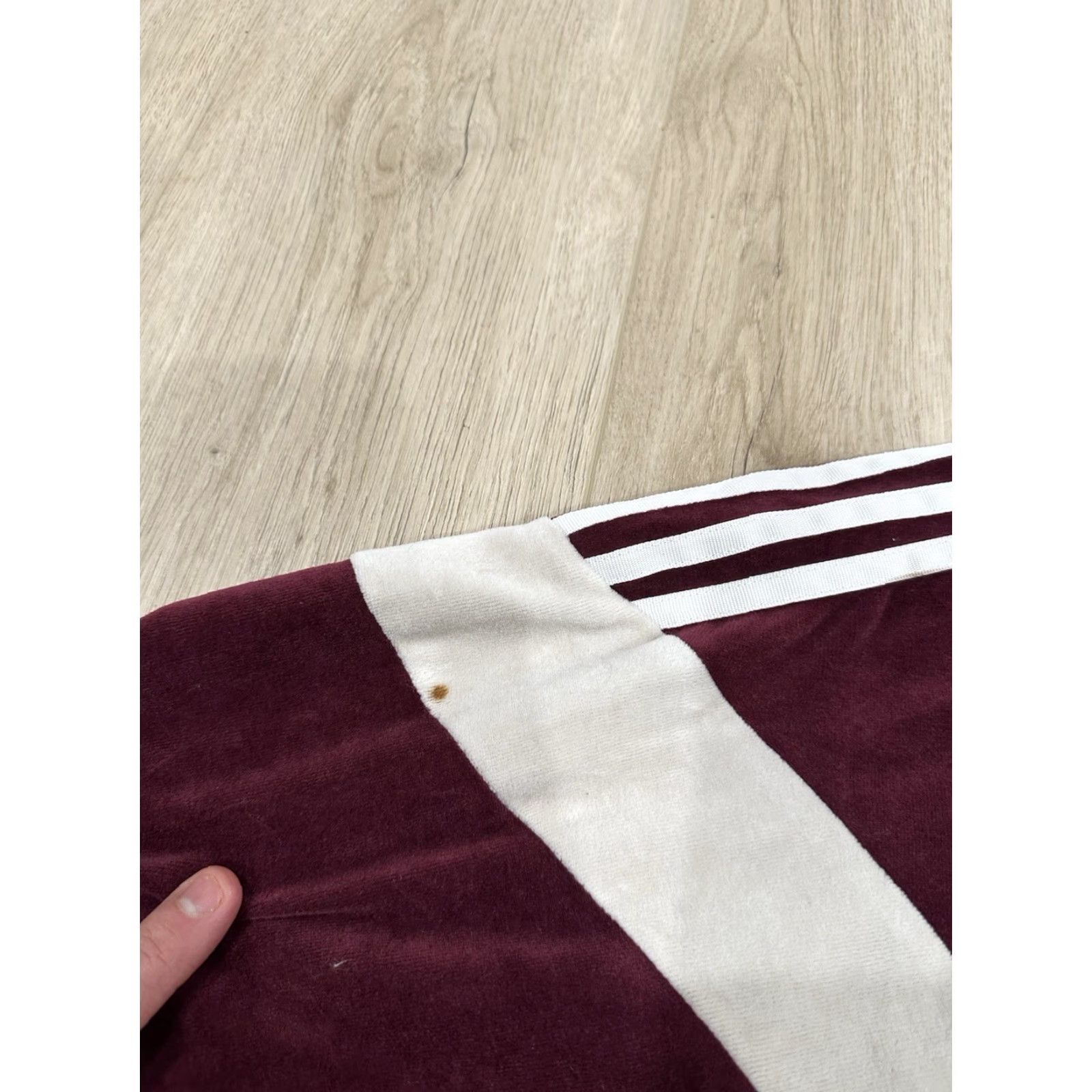Adidas Retro Adidas Velour Tack Top Jacket Mens Medium Burgandy Size US M / EU 48-50 / 2 - 5 Thumbnail