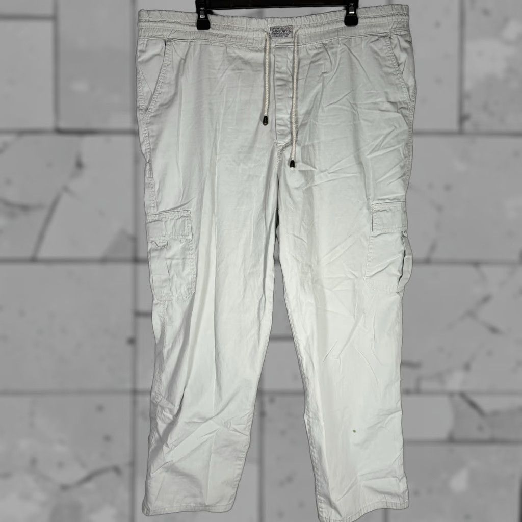 Vintage SANTORYO Cargo Pants 100% Cotton Drawstring Gray Unisex Adults Size 38 Inseam 28" Regular Test? Size US 38 / EU 54 - 1 Thumbnail