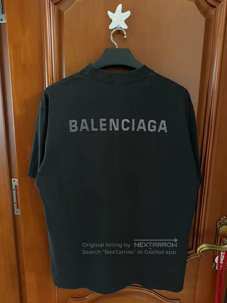 Balenciaga Balenciaga Black Front and Back Crystal Letter Logo Destro Size US S / EU 44-46 / 1 - 2 Thumbnail