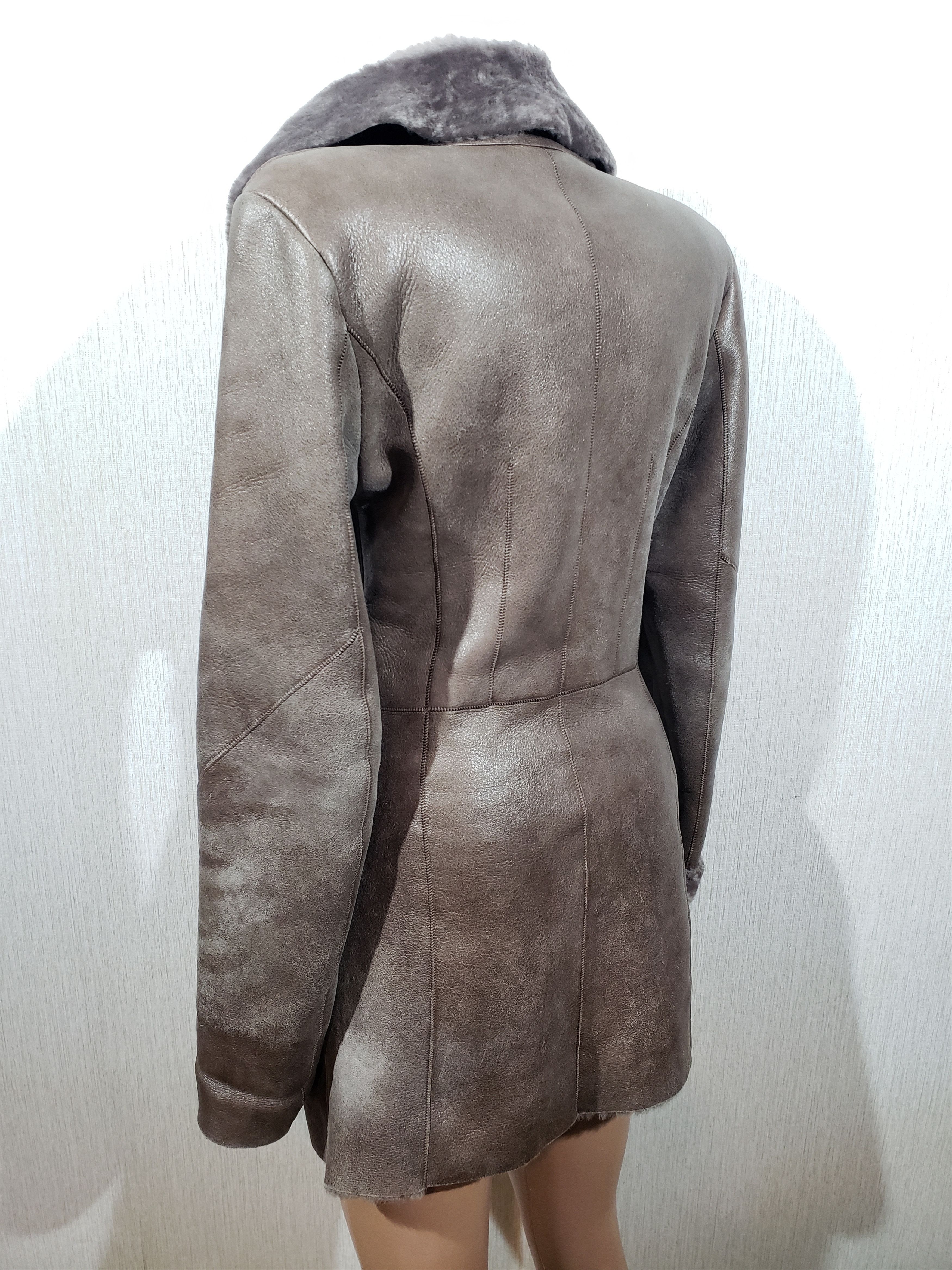 Other Stylish brown sheepskin coat with zipper. Size XS / US 0-2 / IT 36-38 - 6 Thumbnail