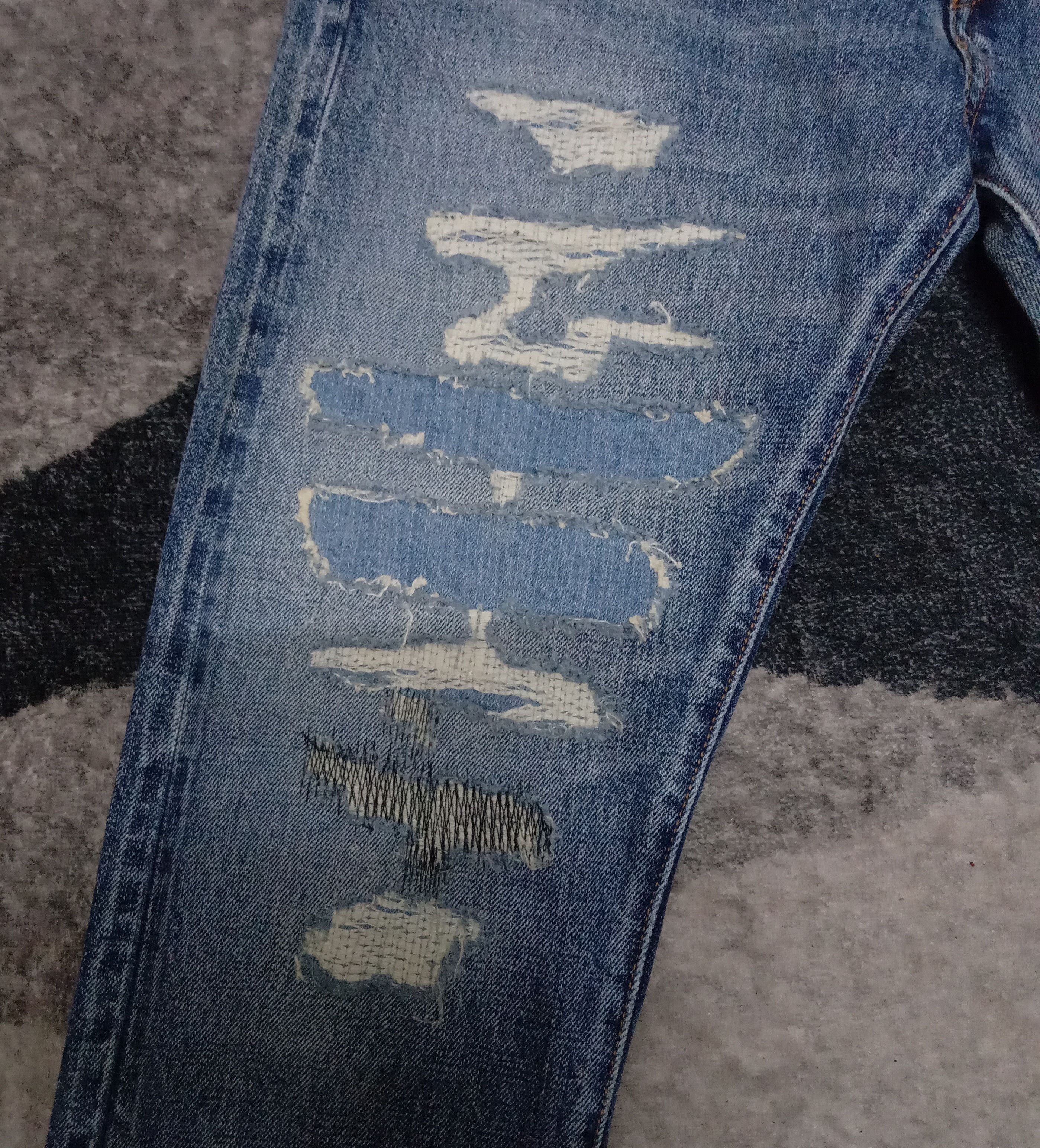 Japanese Brand Rare Nine Lives Sashiko Grunge Kapital Selvedge Japan Denim Size US 30 / EU 46 - 3 Thumbnail
