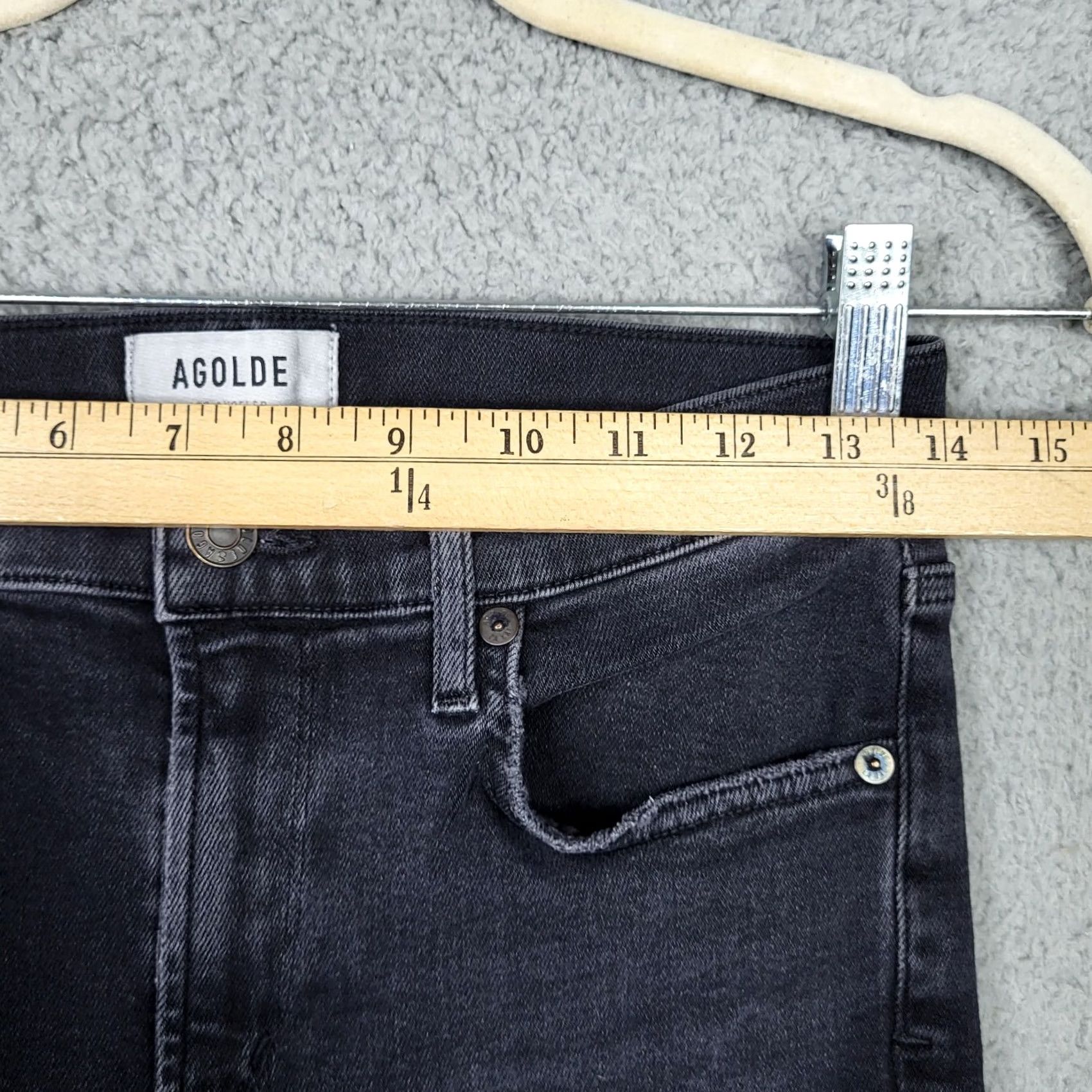 Agolde AGOLDE Jeans Women Skinny Mid-rise Crop 27 Black Light Denim 5-Pocket Brand: AGOLDE Women Size 27 Slim Crop 5-Pocket Black World: 27 Size 27" / US 4 / IT 40 - 2 Thumbnail