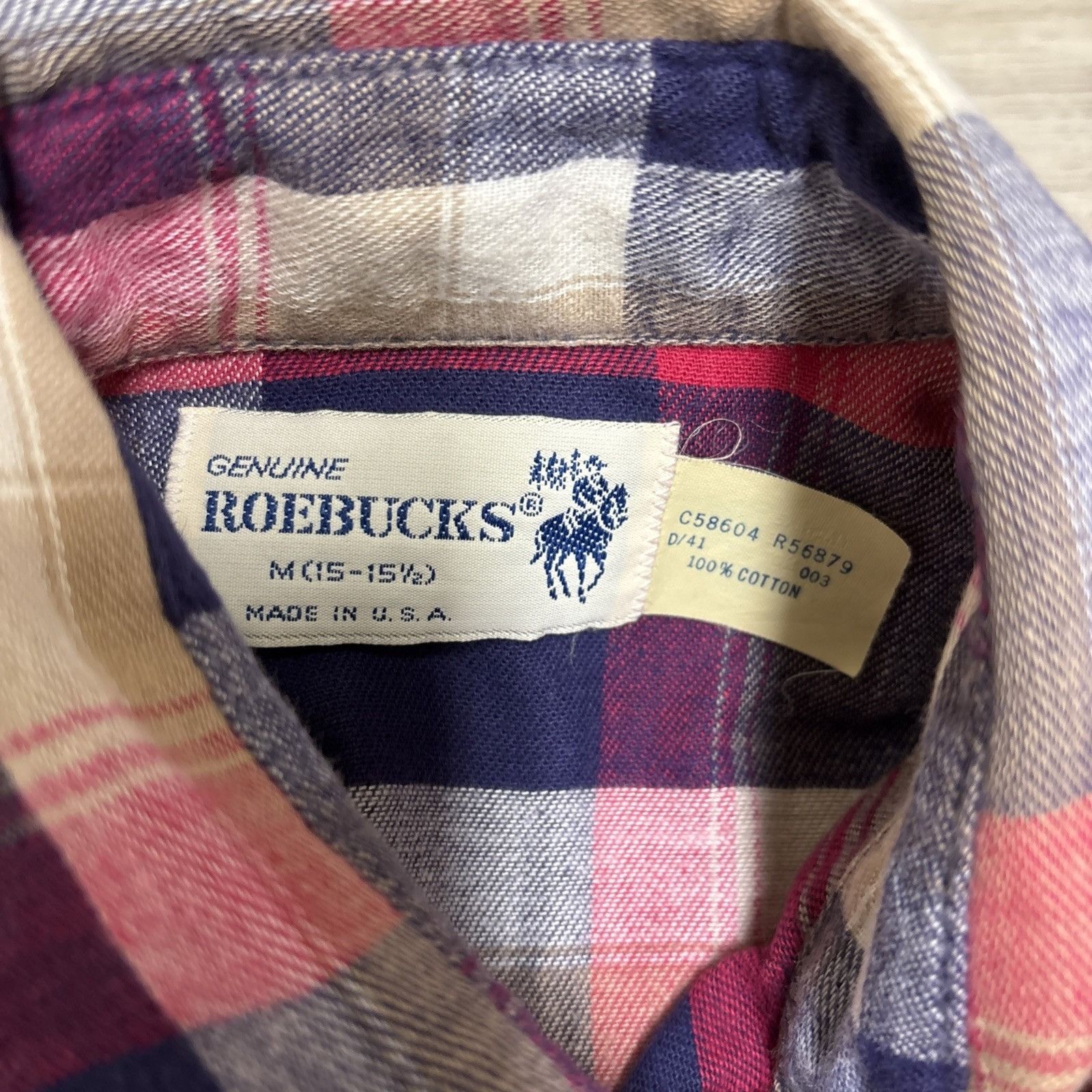 Other Vintage Plaid Flannel Shirt Genuine Roebucks USA Mens M 70s Size US M / EU 48-50 / 2 - 7 Thumbnail