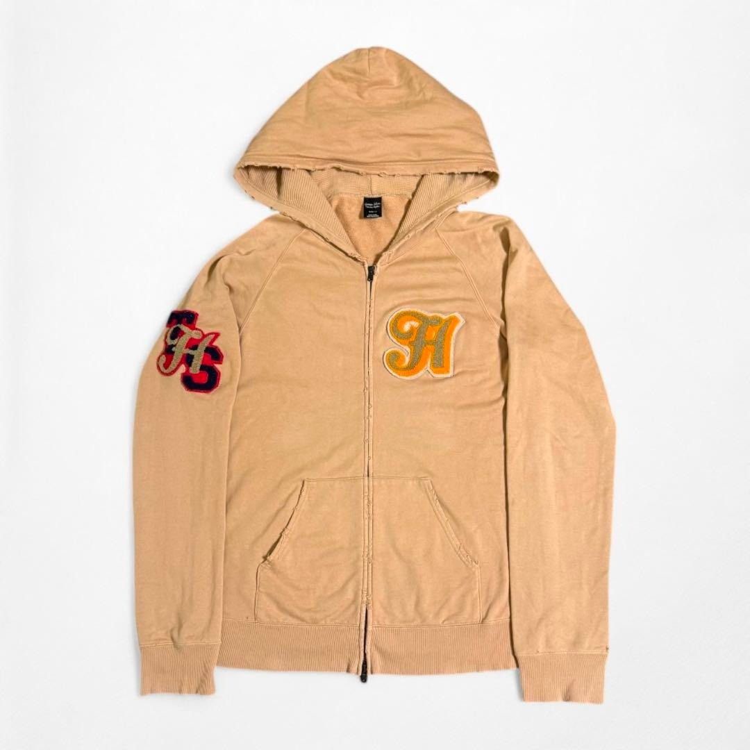 Number (N)ine NUMBER (N)INE 05AW Distressed Zip-Up Hoodie Brown Size XL Size US XL / EU 56 / 4 - 2 Thumbnail