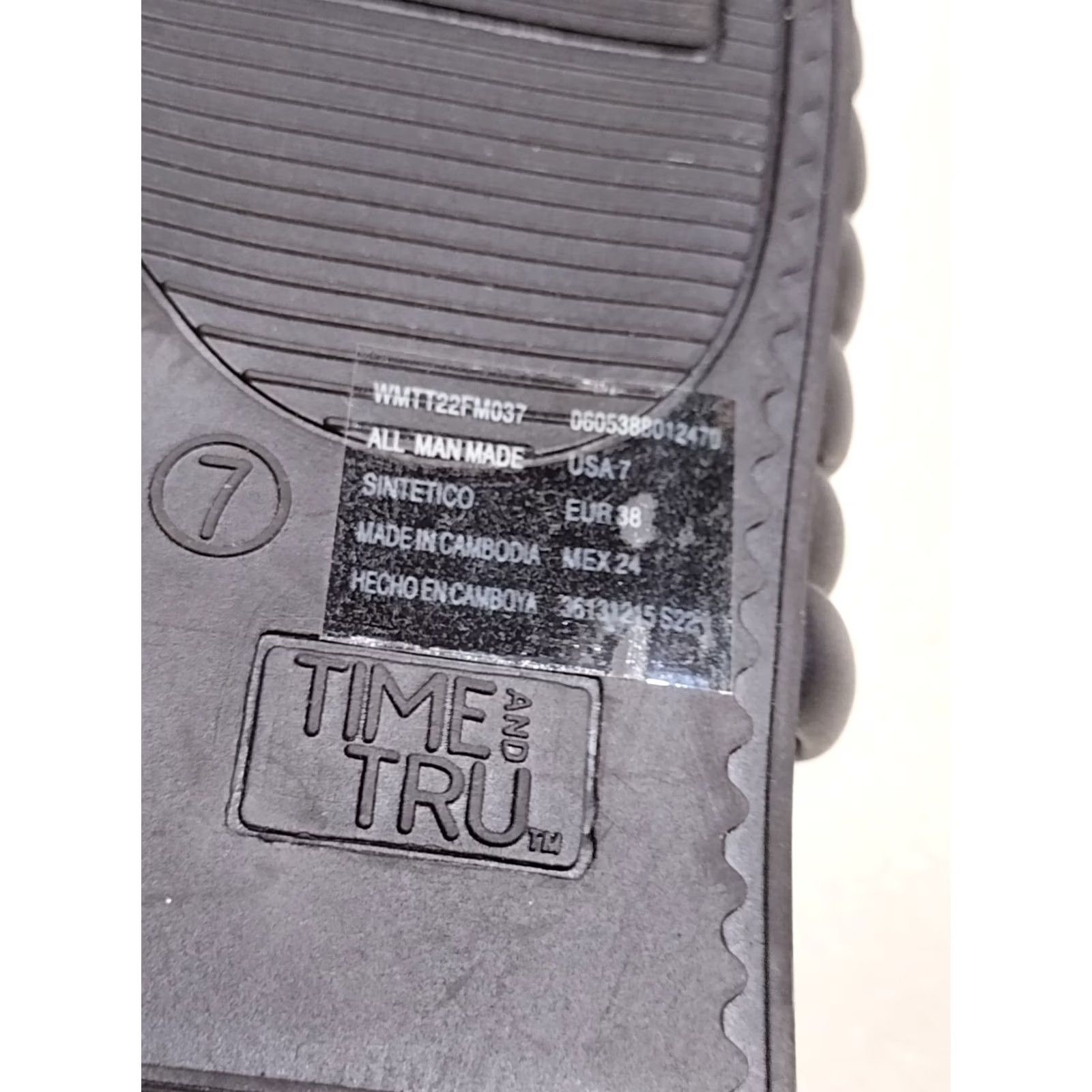 Vintage Time And Tru Black Multi-Band Slide Flat Sandals Memory Foam Size 7 Women’s Size US 7 / IT 37 - 5 Thumbnail