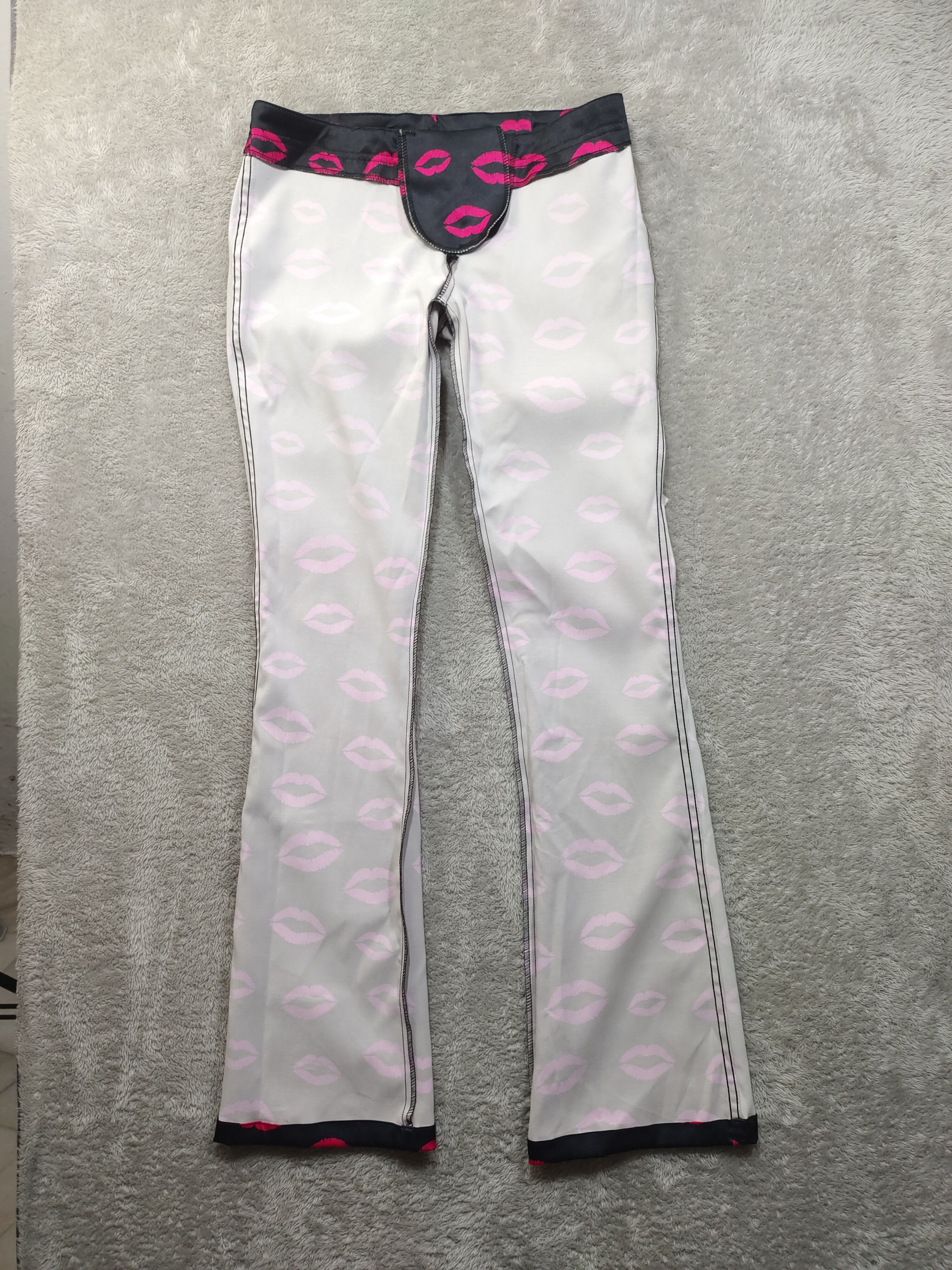The Rolling Stones SHE DEVIL LIPS PRINT WOMEN BOOTCUT PANTS Size 32" / US 10 / IT 46 - 6 Thumbnail