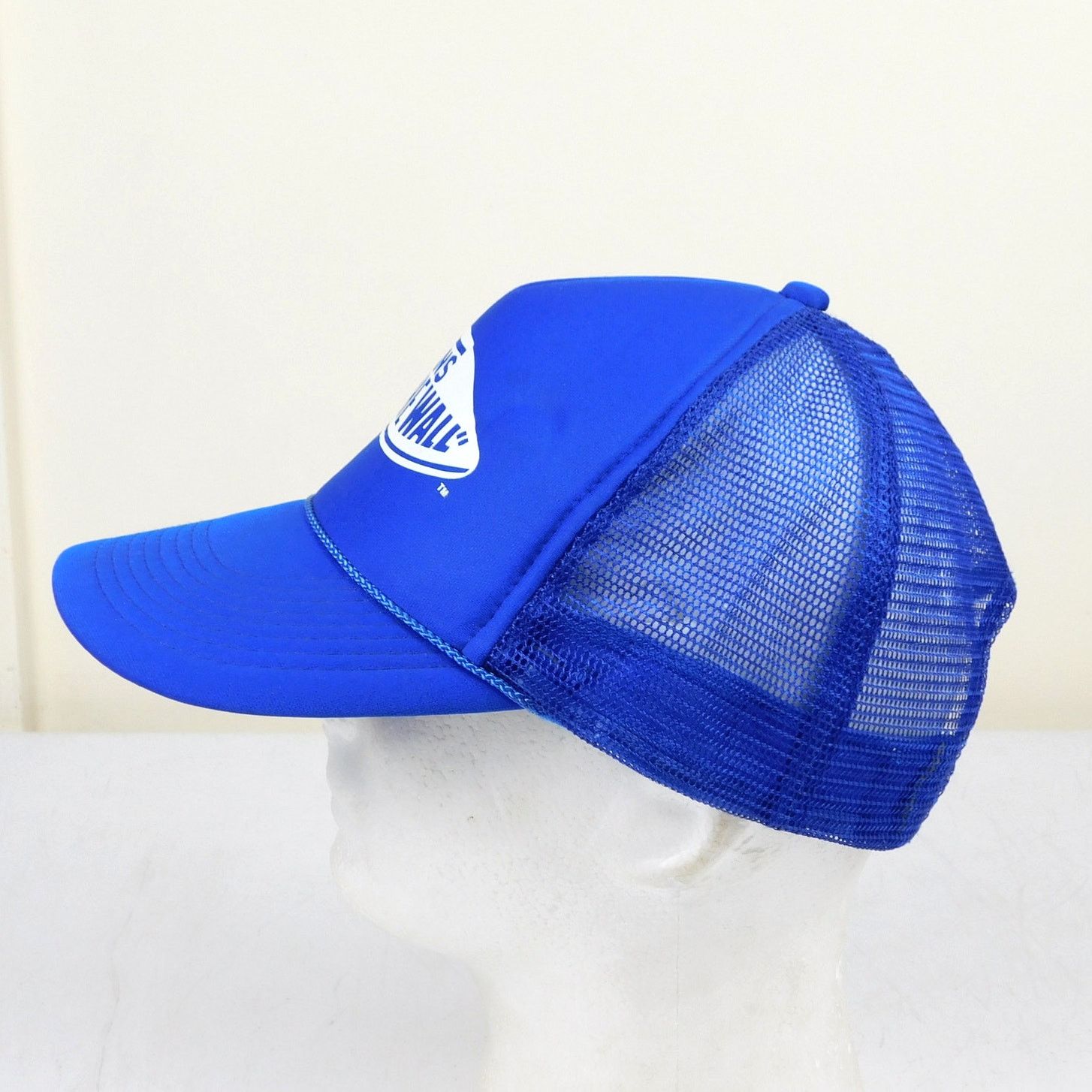 Vans Vintage Vans Trucker Hat Blue White Logo Y2K Adjustable Size ONE SIZE - 3 Thumbnail