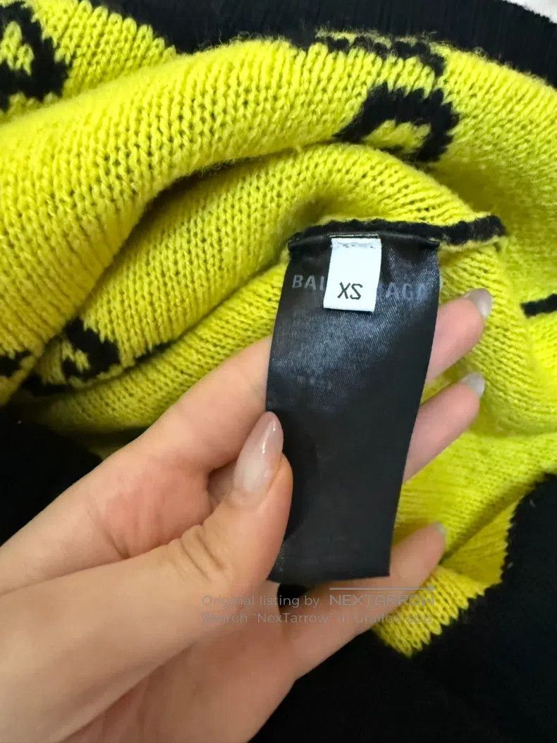 Balenciaga Balenciaga Black and yellow barrage logo sweater Size US XS / EU 42 / 0 - 4 Thumbnail