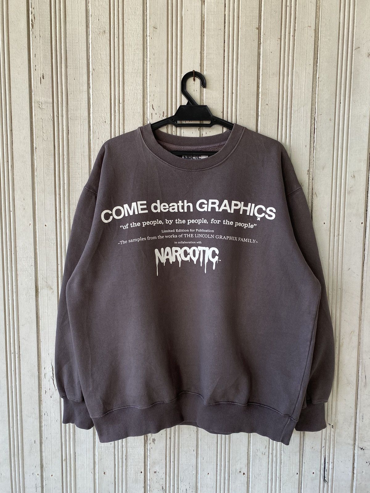 Vintage Vintage Narcotic Come Death Graphich Sweatshirt Size US L / EU 52-54 / 3 - 1 Thumbnail