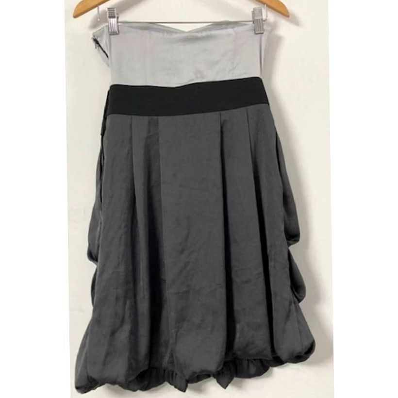 H&M H&M Dress Womens 6 Gray Strapless Black Bubble Hem Cocktail Women Size Size M / US 6-8 / IT 42-44 - 2 Thumbnail