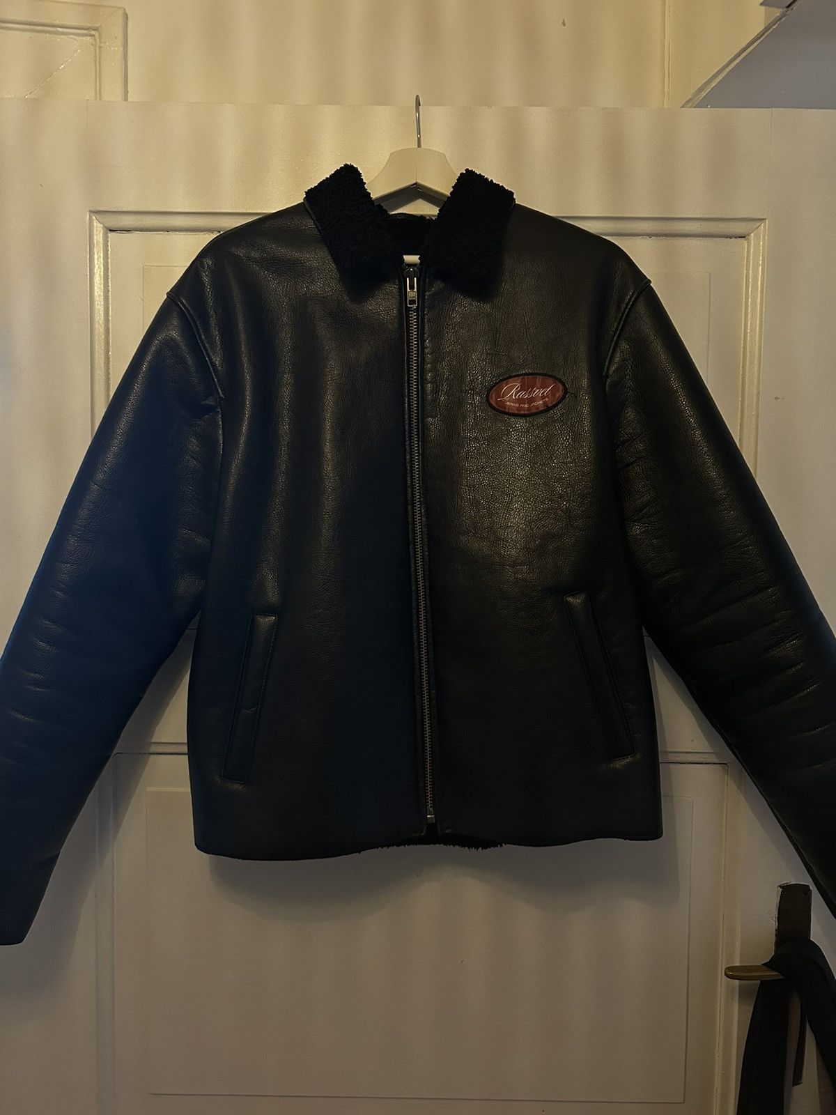 image of Paccbet Rassvet Leather Jacket in Black, Men's (Size Large)