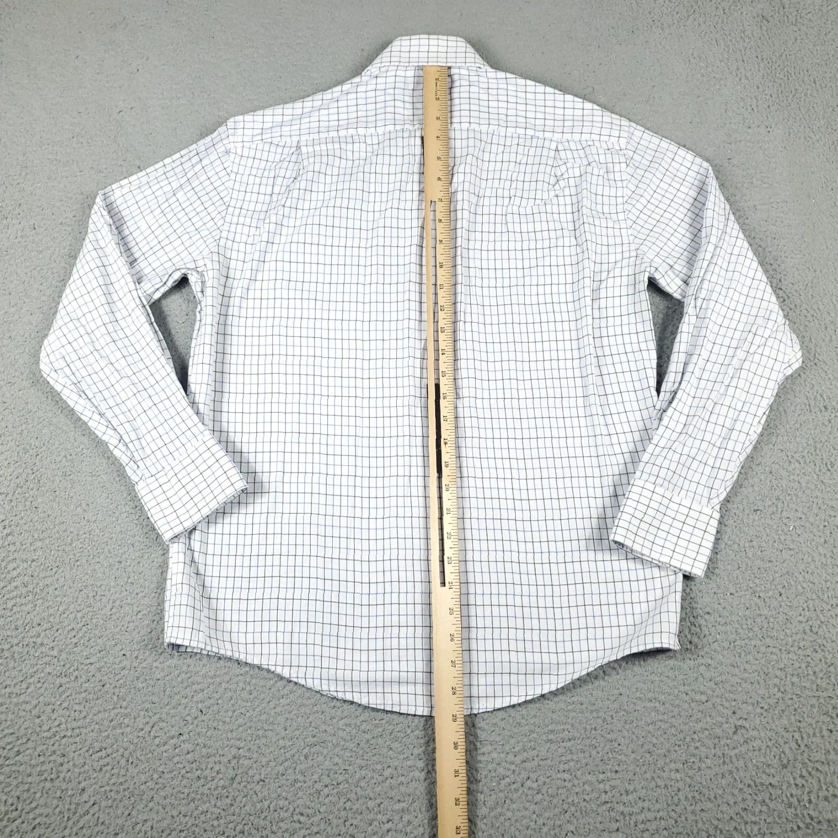 Tommy Hilfiger Tommy Hilfiger Shirt Mens 15 Blue White Check Dress Button Up Long Sleeve Size 40R - 3 Thumbnail
