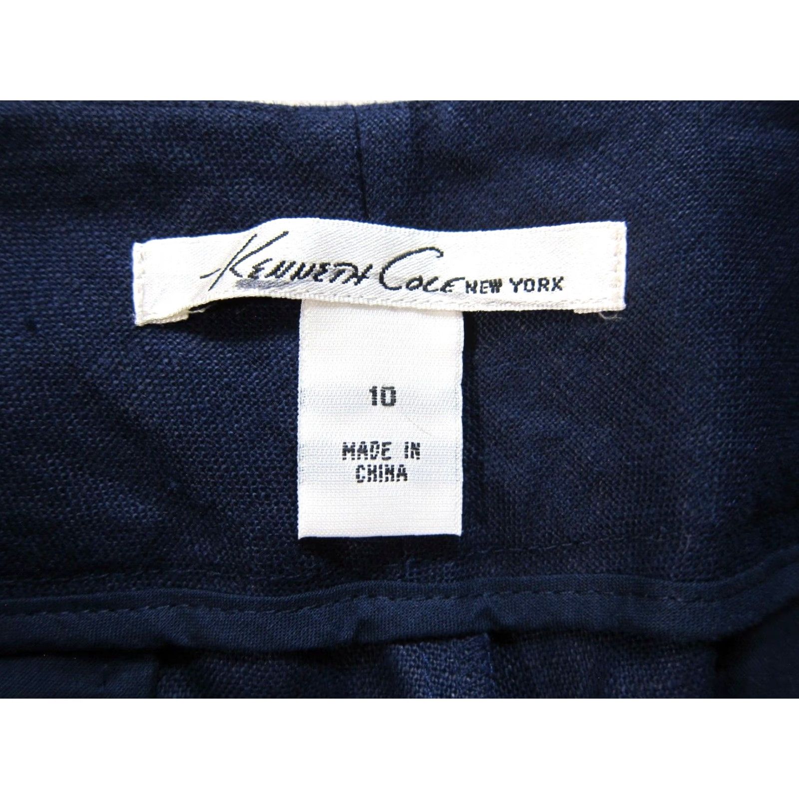 Kenneth Cole Kenneth Cole New York 100% Linen Blue Flat Front Wide Leg Capri Crop Pant 10 Size 32" / US 10 / IT 46 - 4 Thumbnail