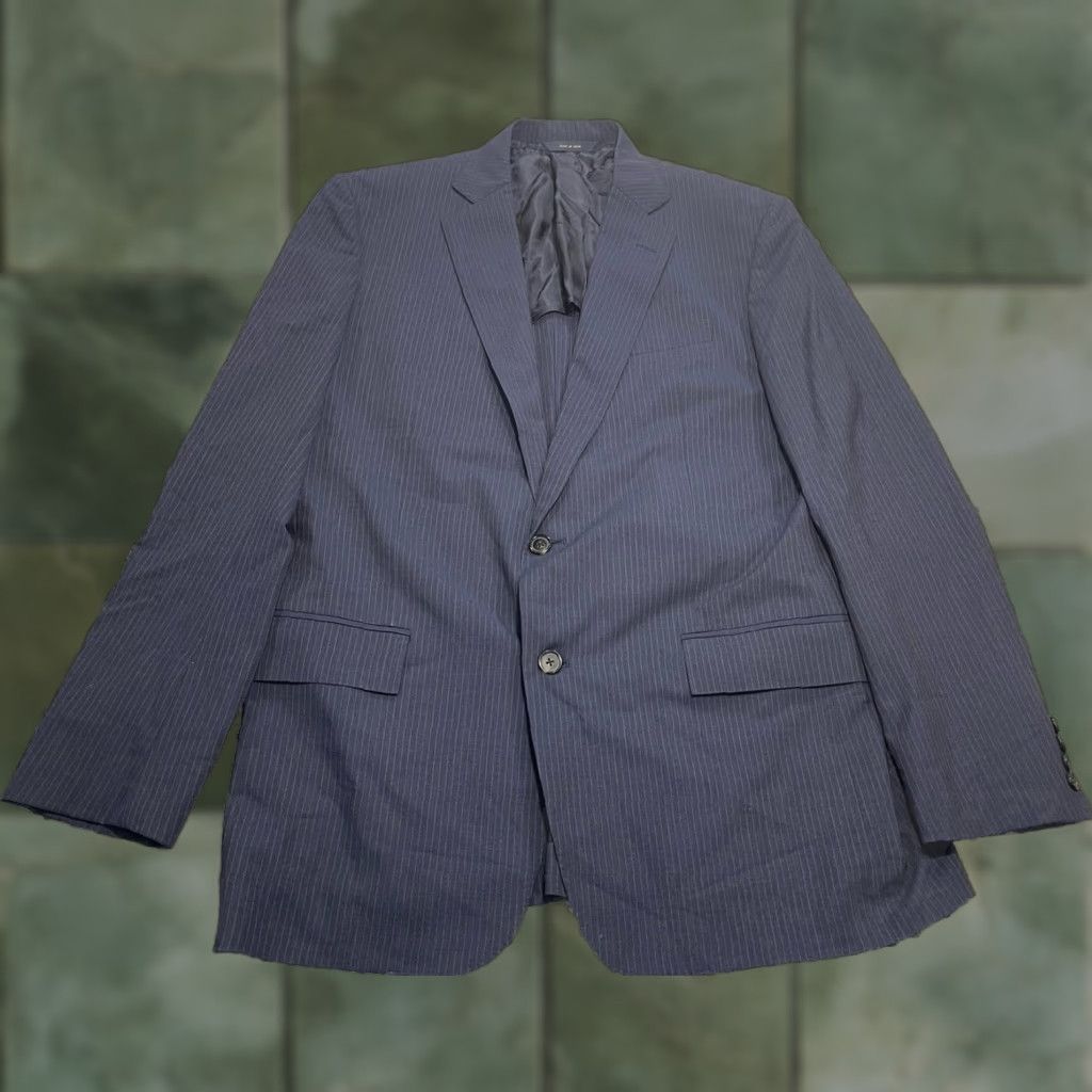Brooks Brothers VINTAGE Brooks Brothers Blazer Mens 42L Regular Wool Blend Blue Striped Notch Lapel Double-Vented 42L Mens Blazer Size 42L - 1 Thumbnail