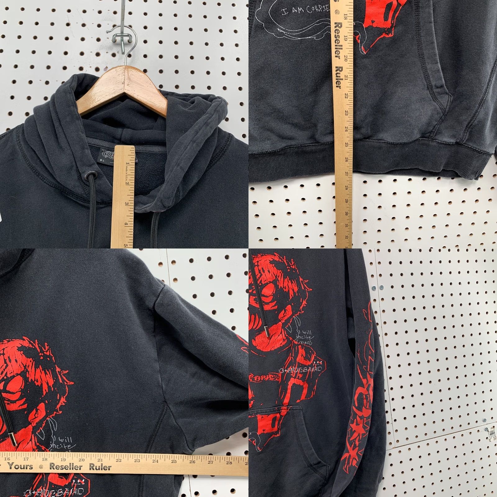 Vintage Corpse Husband Hoodie Mens L Faded Black Miss You I Am Corpse Graphic 26x27 Size US L / EU 52-54 / 3 - 9 Thumbnail
