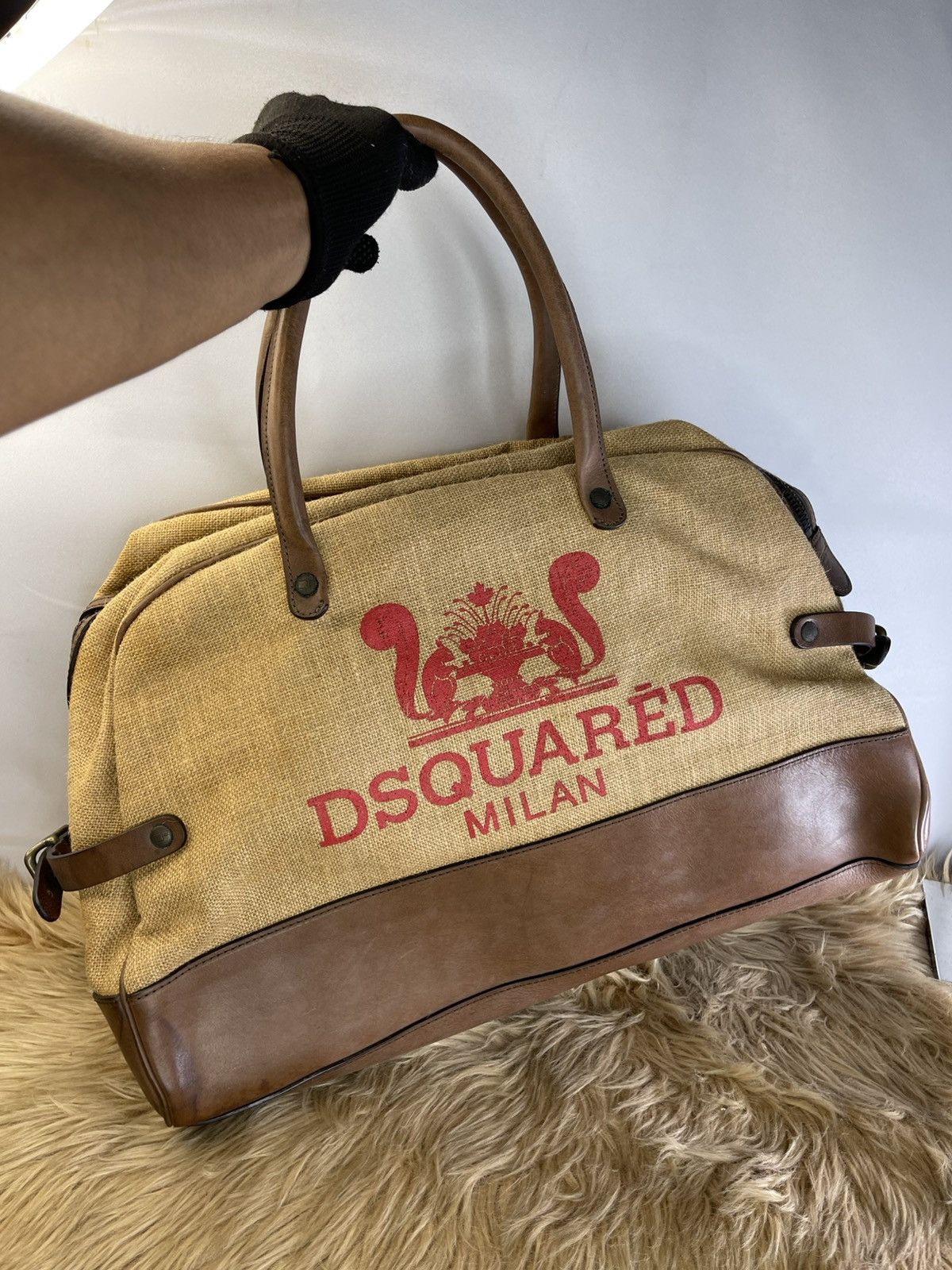 Dsquared2 DSQUARED Hessian Burlap Cloth Fabric ❌ LEATHER Size 46 - 17 Thumbnail