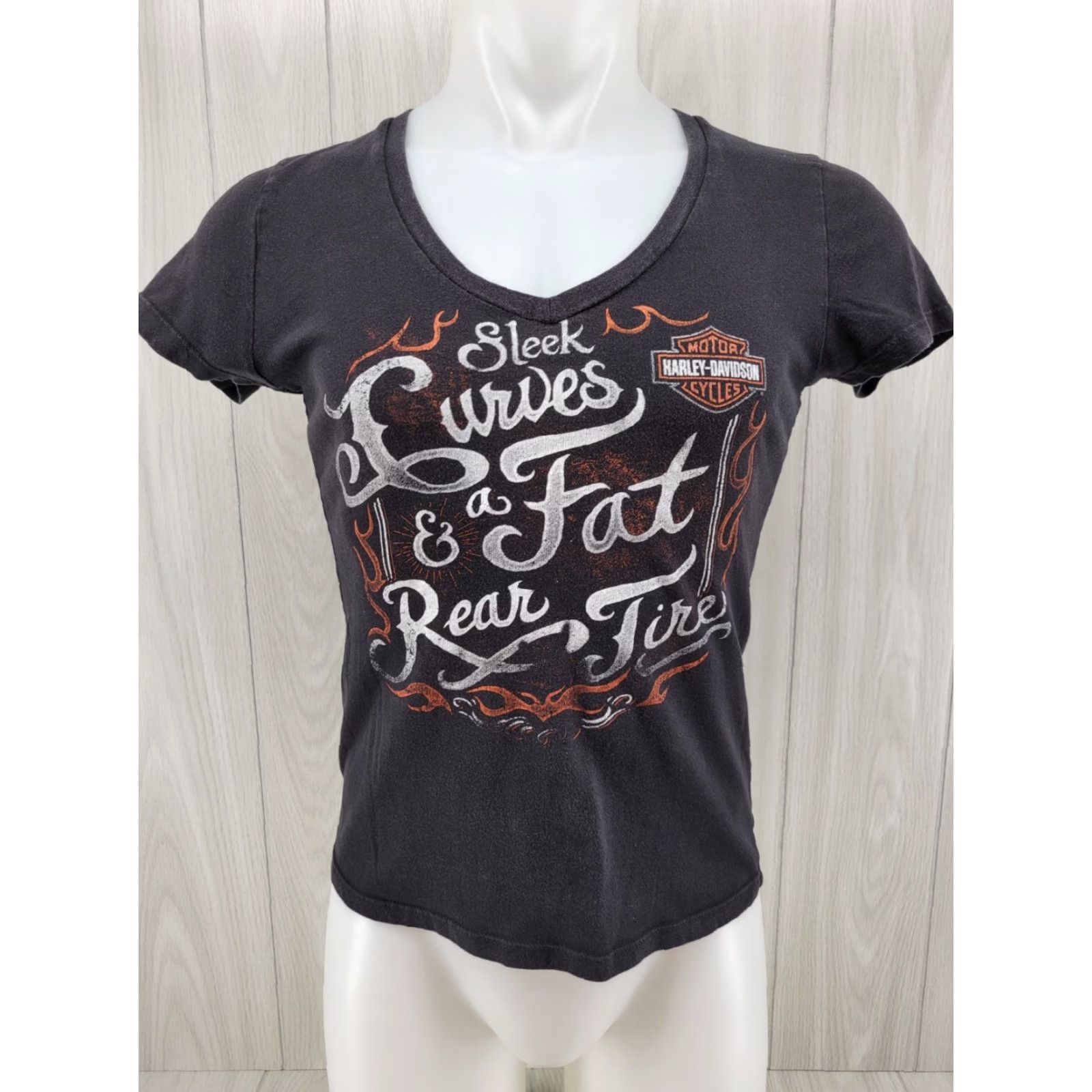 Harley Davidson VINTAGE Harley-Davidson T-Shirt Womens Medium Black Abilene Texas Graphic Biker Size M / US 6-8 / IT 42-44 - 2 Thumbnail