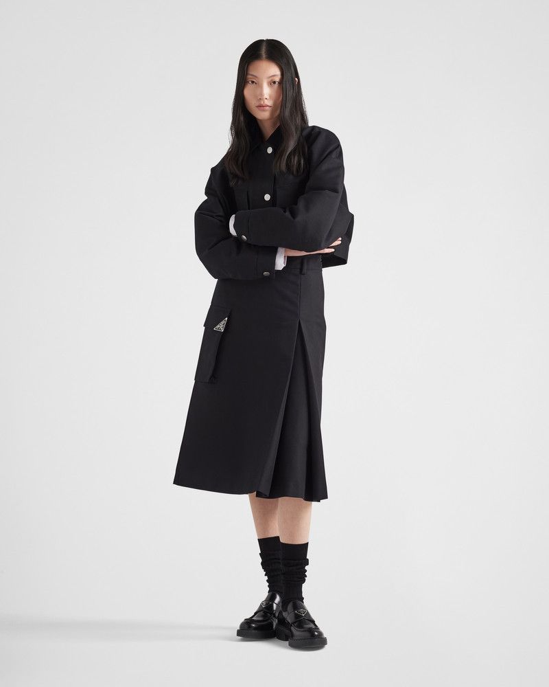 Prada o1B3y1r0426 Technical Canvas Skirt in Black Size 26" / US 2 / IT 38 - 2 Thumbnail